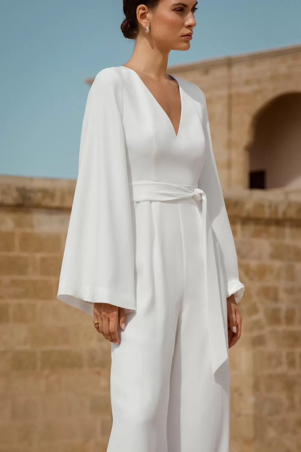 Malina Ellie | Combishort fluide en crème - Pièce phare printemps-été | Taille ajustable ville & vacances