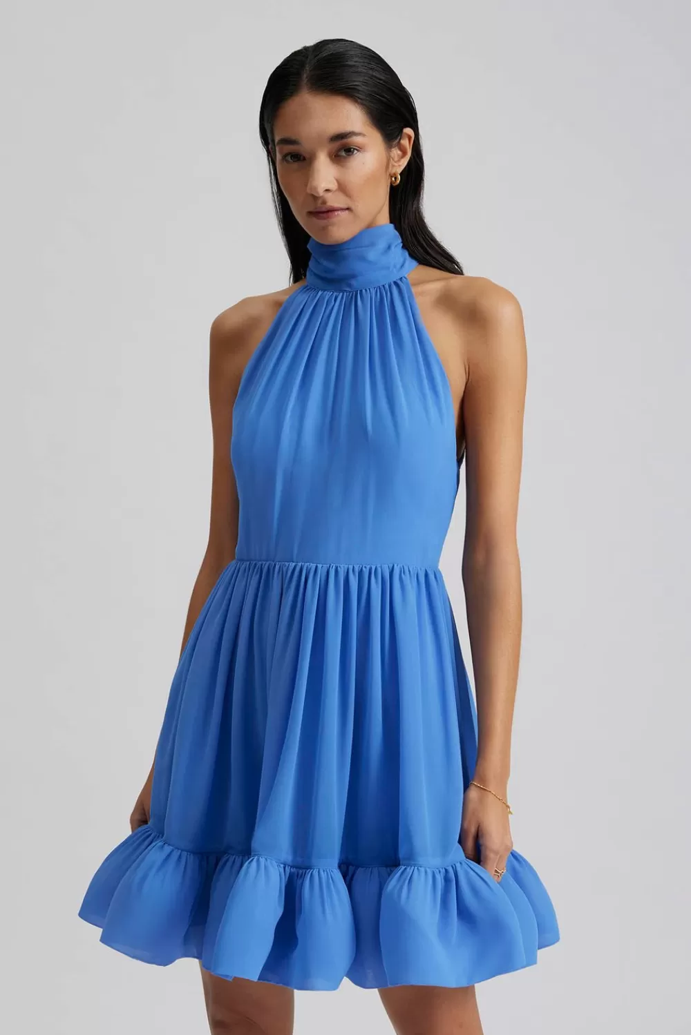 Malina Fern - Robe courte élégante Bleu Azur | Nouvelle tendance printanière