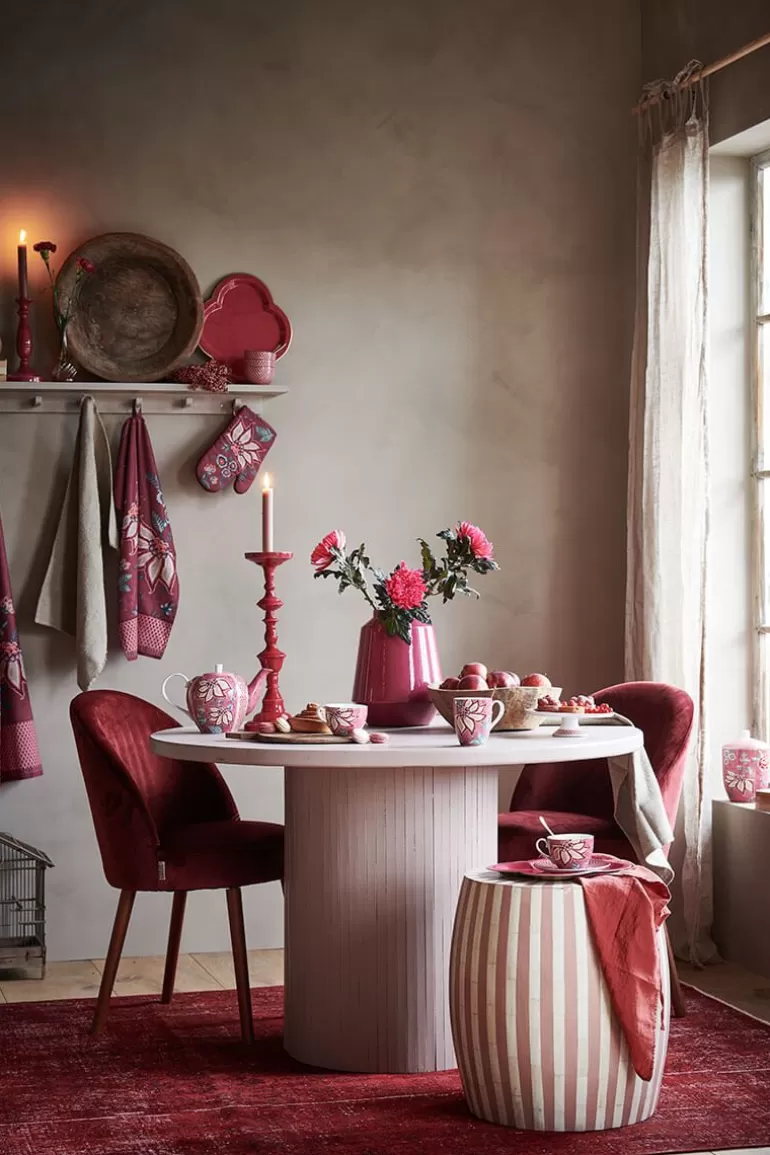 Pip Studio Fête des Fleurs - Assiette Kom 9,5 cm Rose Précieux avec Motifs Rouge Foncé