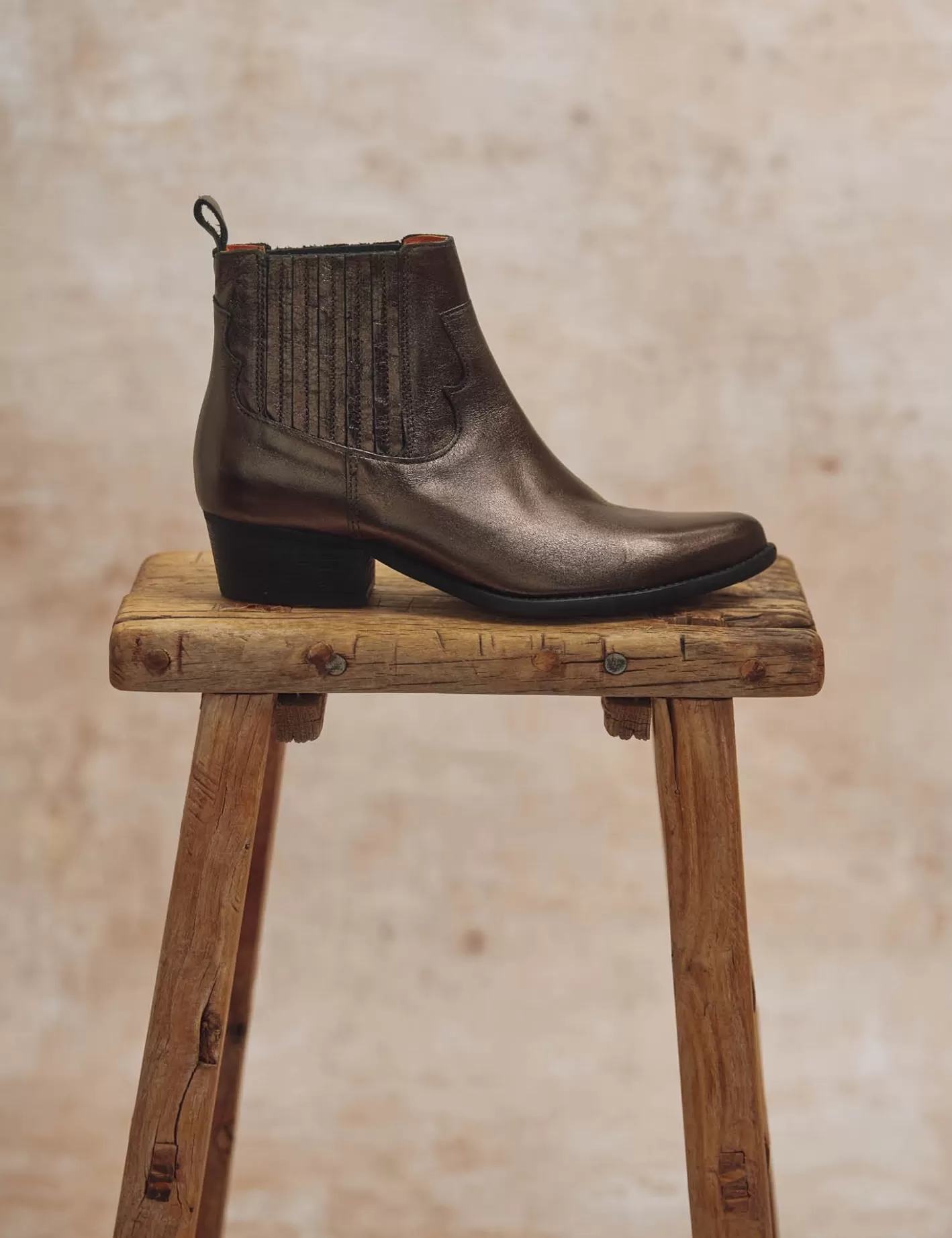 Bottines Frontier en Cuir Métallisé - Promotion Éclair sur les Bottines Montantes Tendance