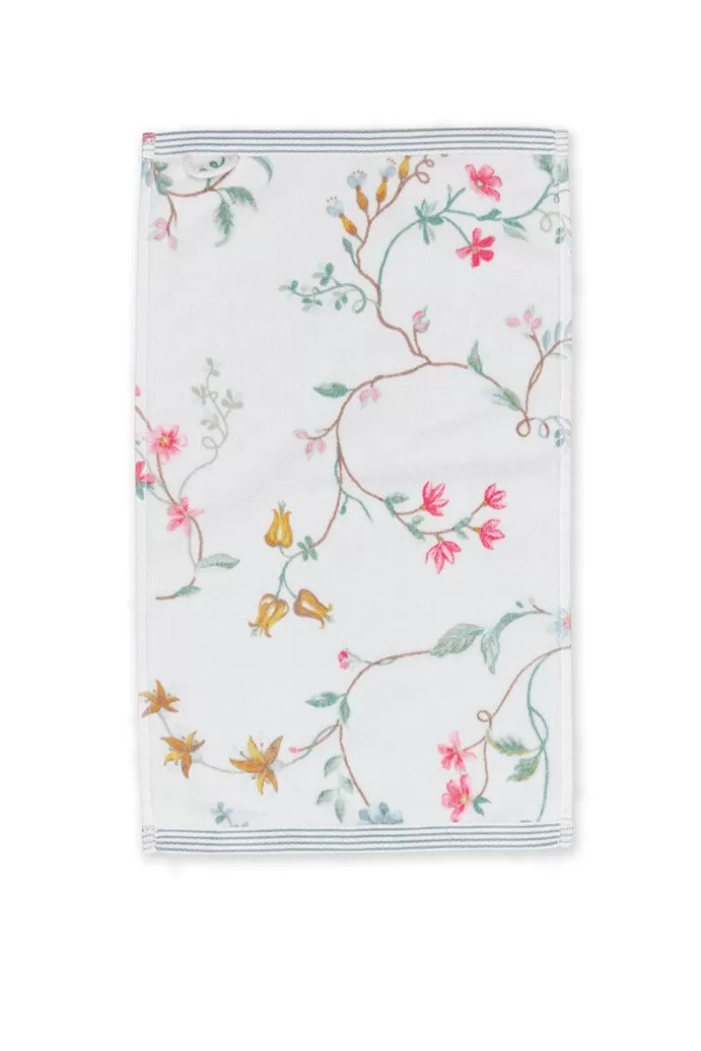 Pip Studio - Lot de 3 torchons fleuris 30x50 cm en coton blanc