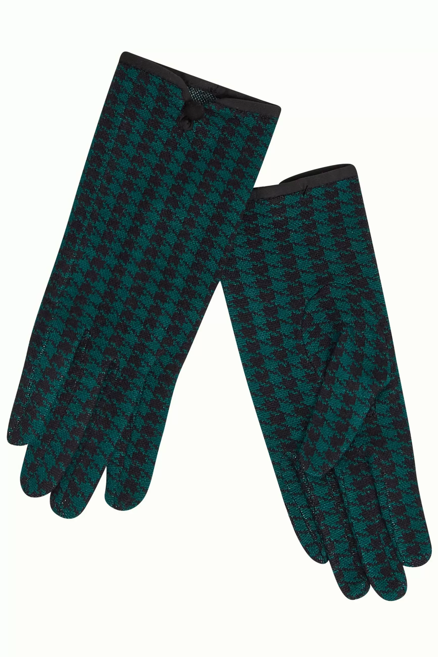 Gants Élégants Femme en Tissu Pied-de-Poule - Marque King Louie - Style Intemporel pour Tenue Hiver