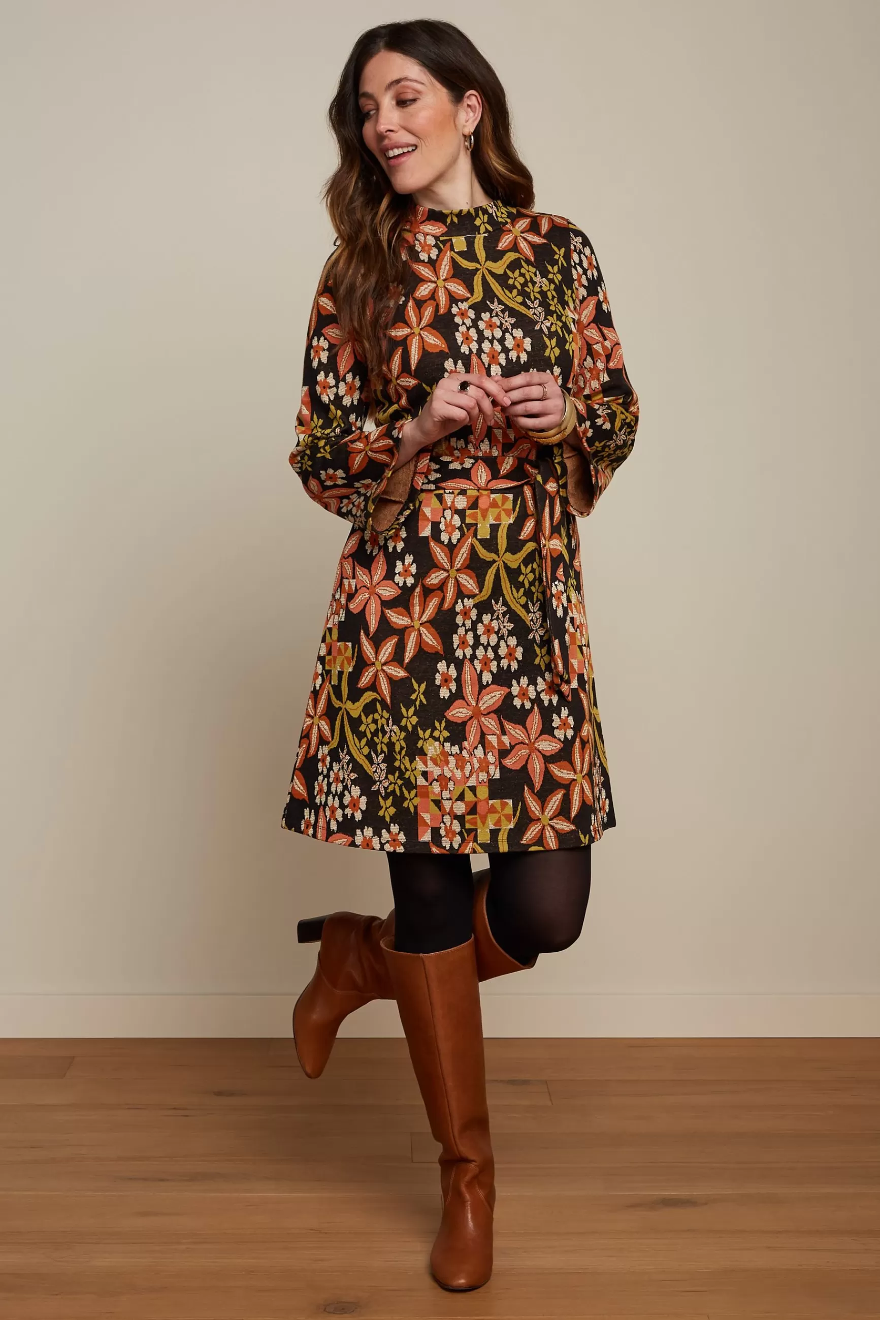 Robe tunique printanière Heloise - Coupe élégante King Louie avec détails fleuris - Collection Morgane pour femme