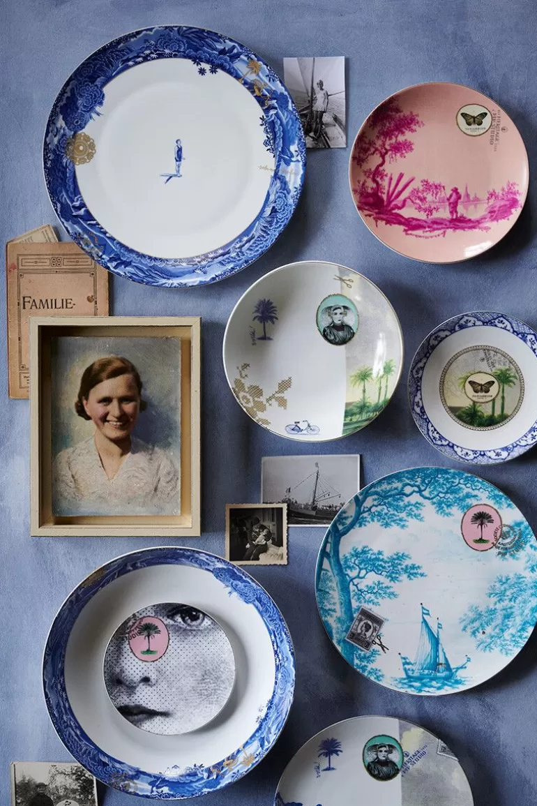 Assiette de Service Vintage « Frontière Bleue » 26,5 cm - Collection Heritage par Pip Studio