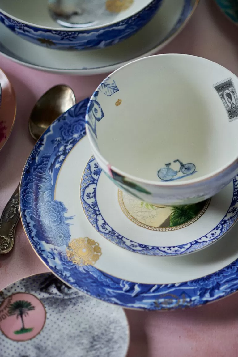 Assiette de Service Vintage « Frontière Bleue » 26,5 cm - Collection Heritage par Pip Studio