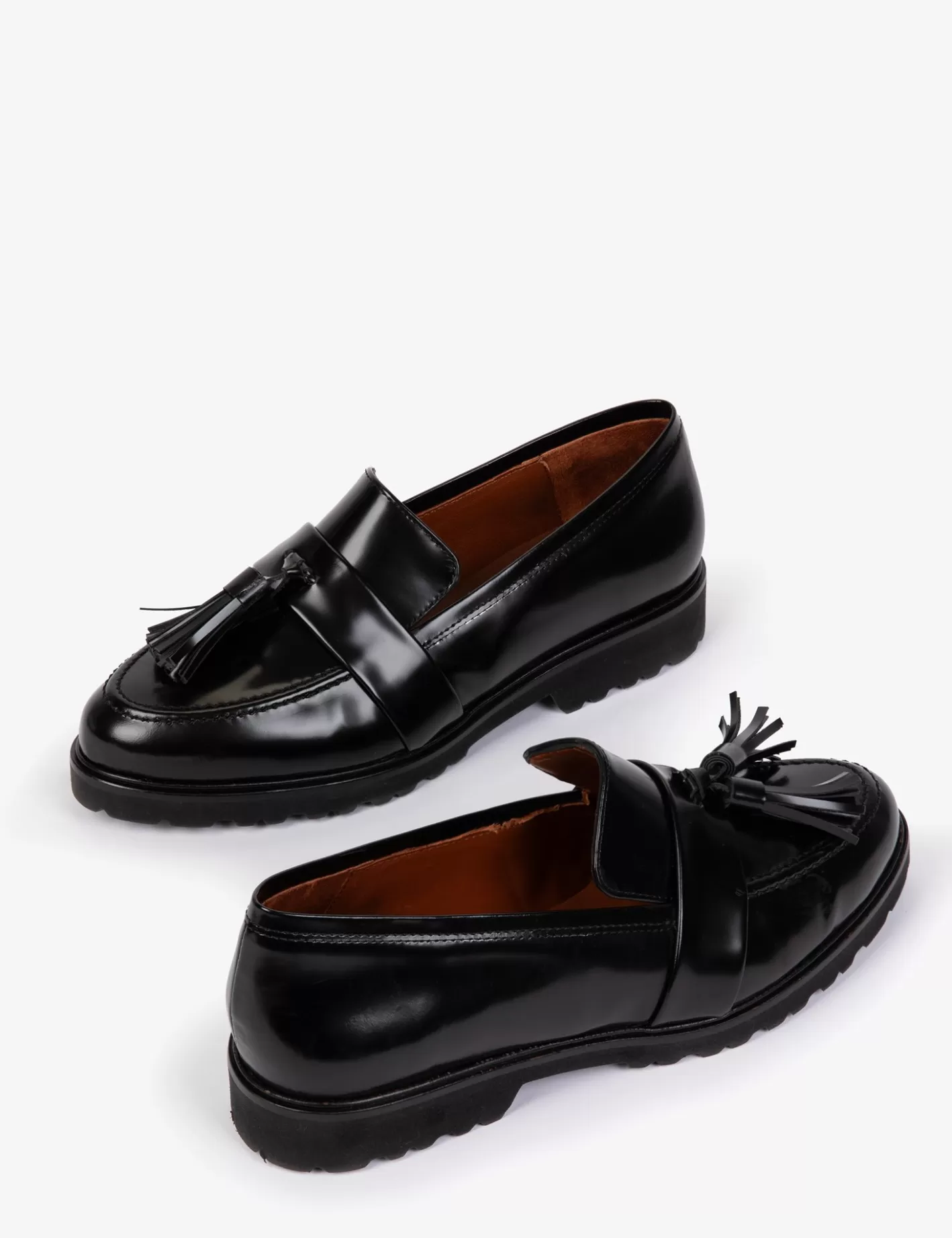 Mocassins Irvine en cuir véritable avec ornement glands - Chaussures d'intérieur élégantes et confortables