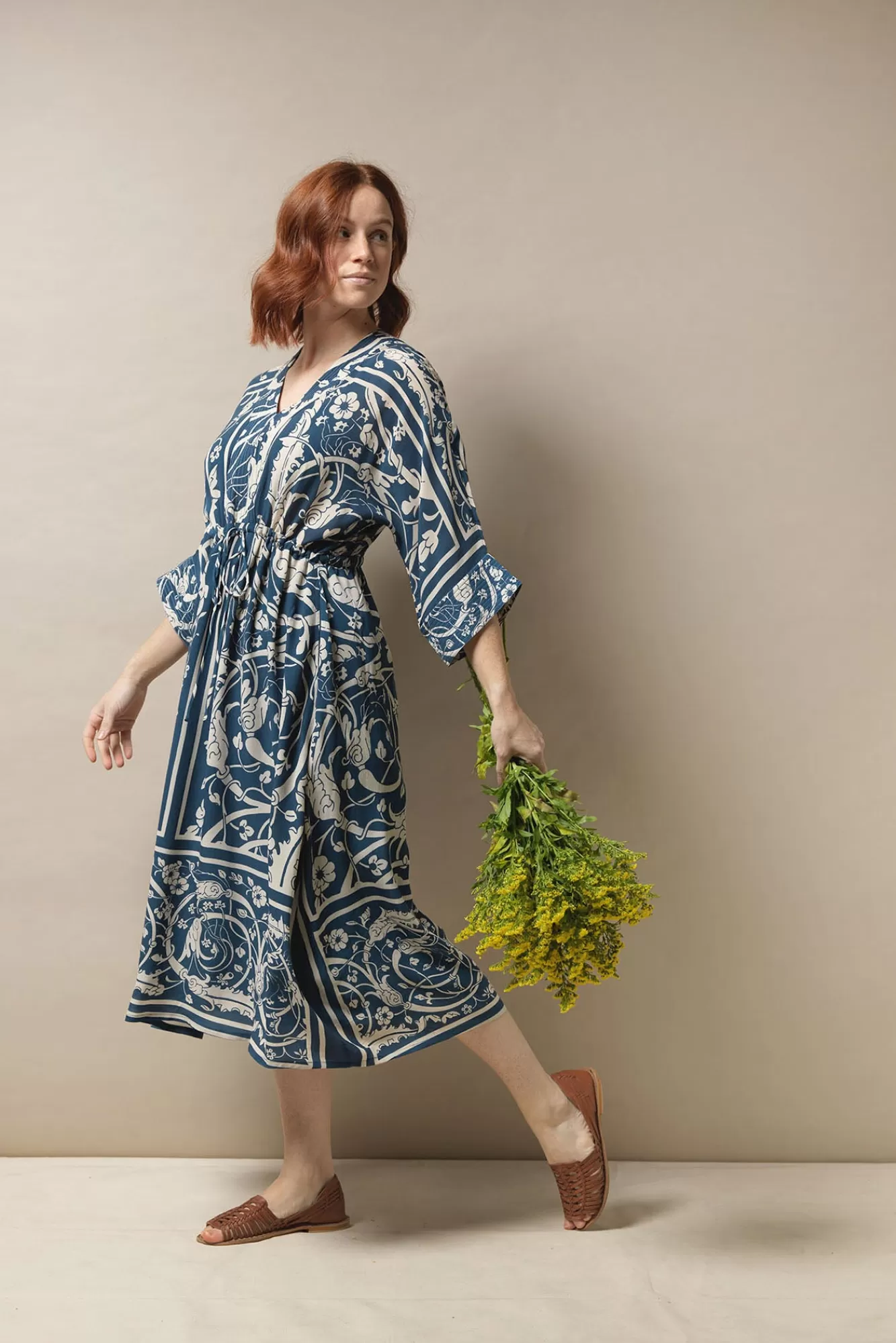 Robe Femme Abbi Bleu Saphir Élégante | Collection Cent Étoiles inspirée de Jaipur