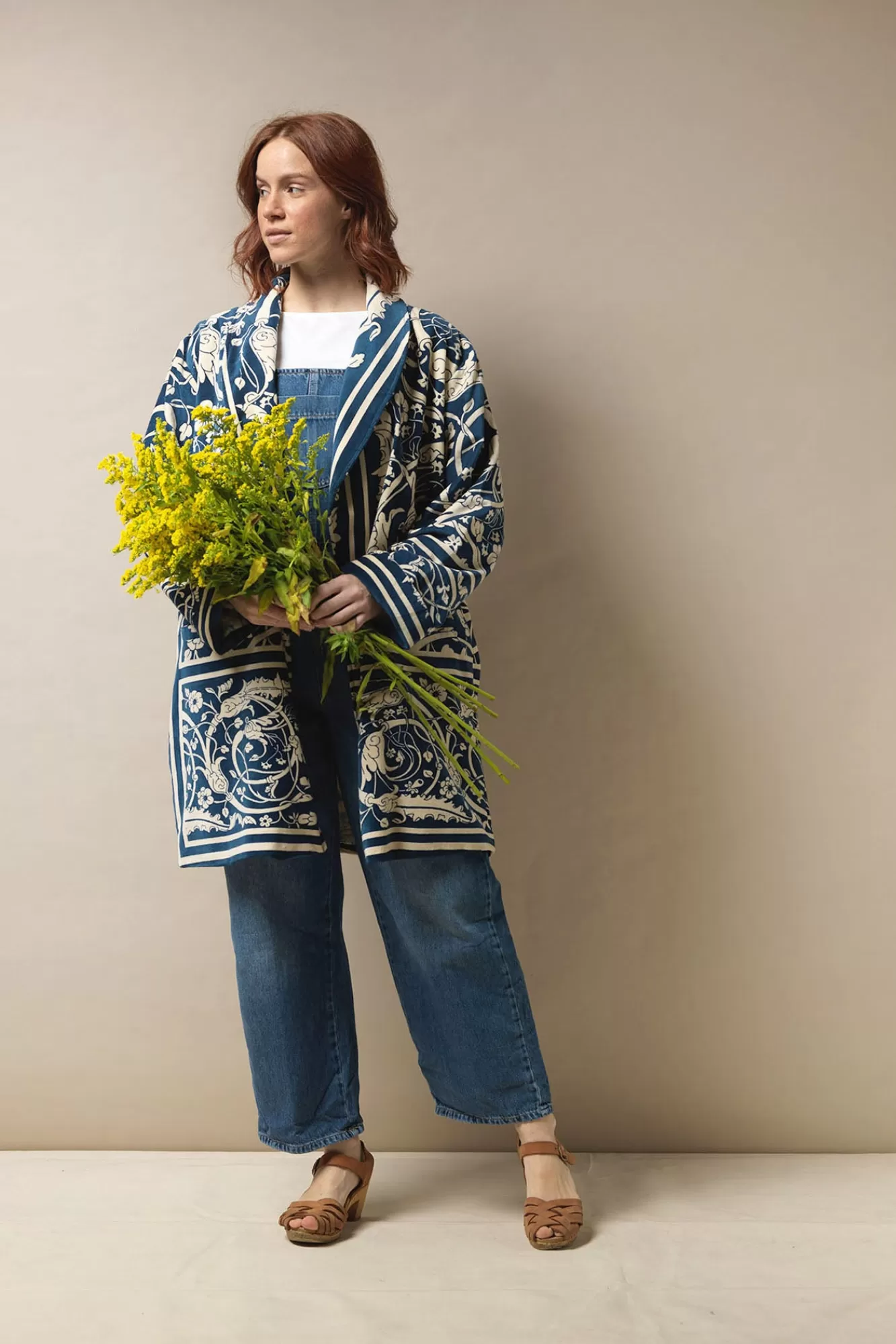 Veste Boyfriend Oversized en Velours Bleu Saphir - Inspiration Jaipur & Motif Étoilé pour Femme
