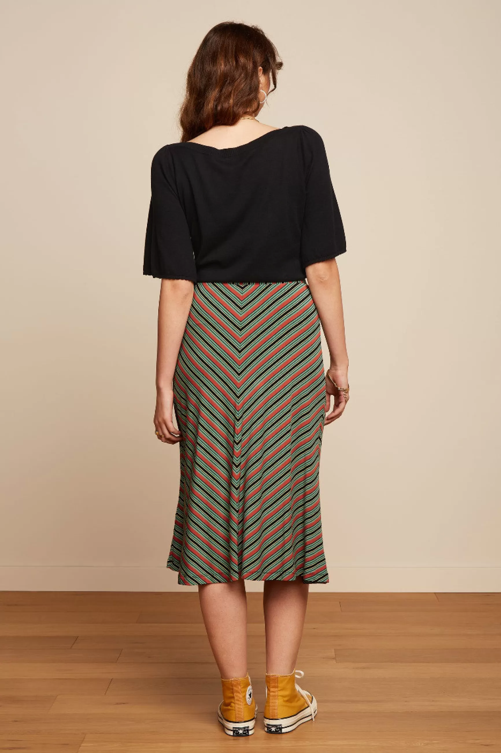 Jupe stylisée King Louie Juno - Motif rayé inspiré de Castillo pour femme | Collection printanière DAMES