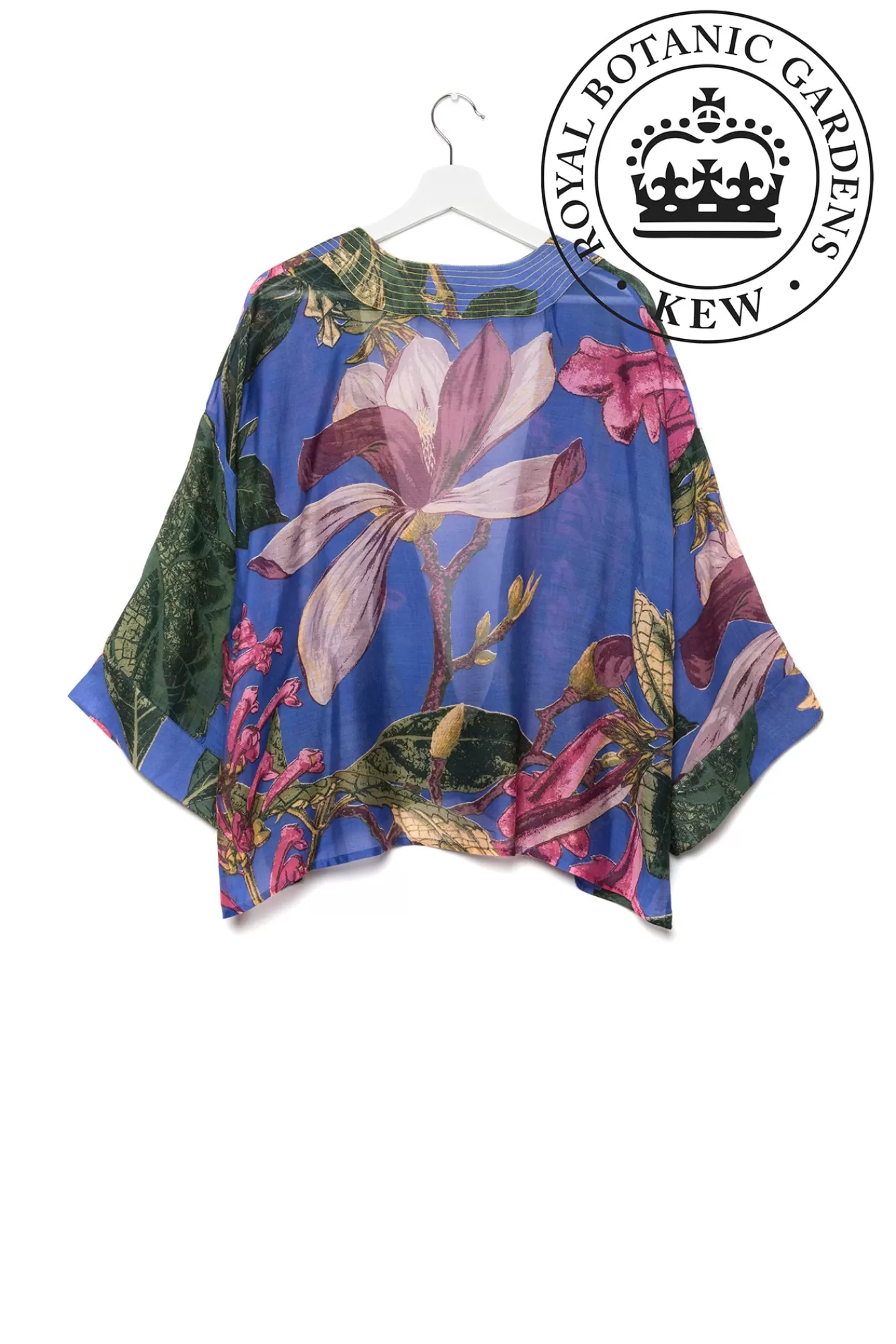 Élégant Kimono Courte Femme 100 Étoiles - Soie Mauve Magnolia Kew