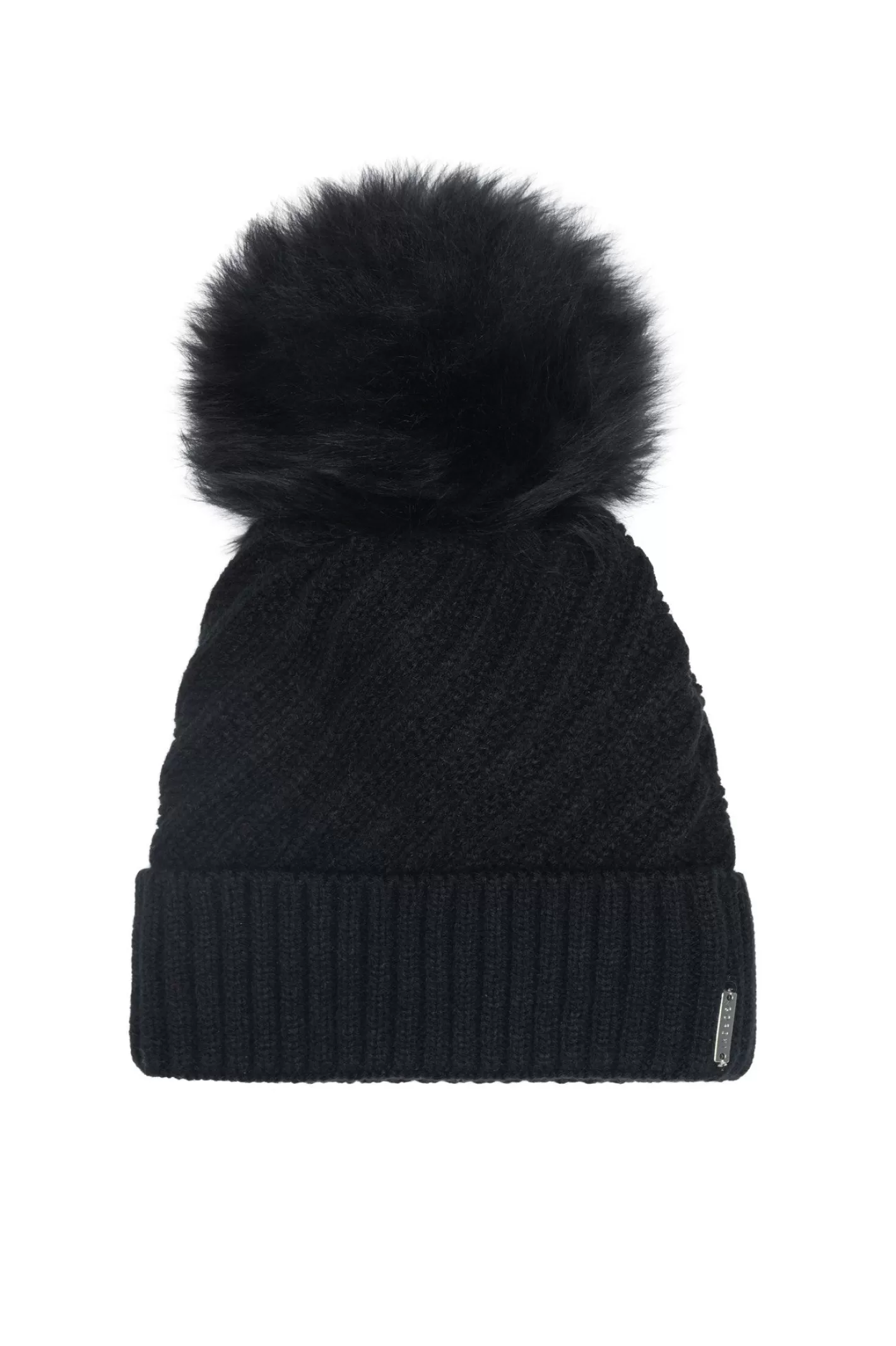 Bonnet femme tricoté main GORSKI - Style Montréal avec pompon en laine d'agneau premium