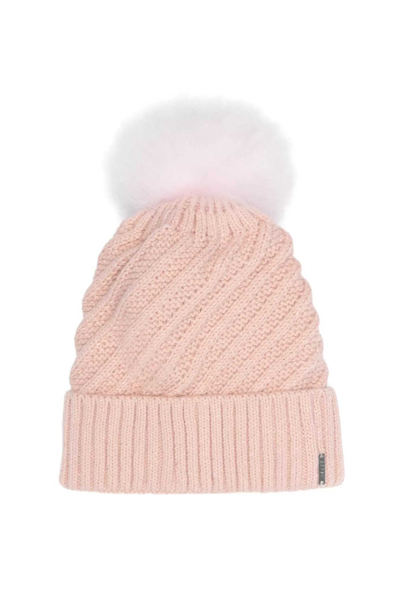 Bonnet femme tricoté main GORSKI - Style Montréal avec pompon en laine d'agneau premium