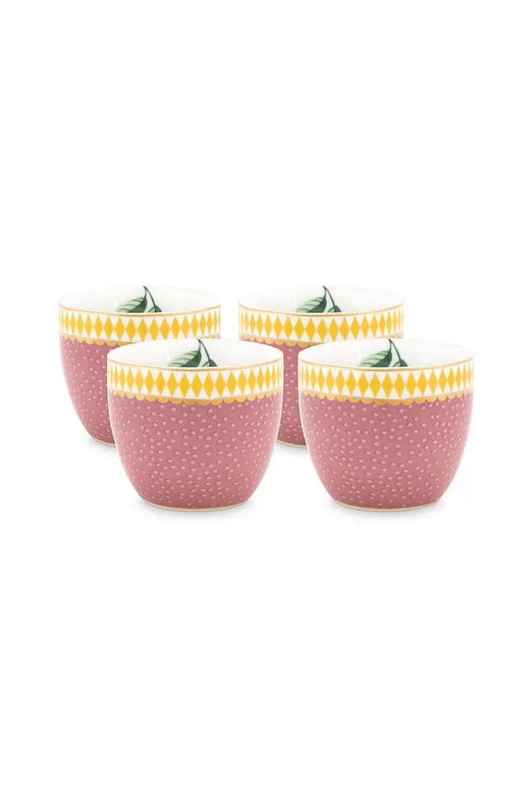 Pip Studio - Service de 4 Coquetiers La Majorelle en Céramique Rose - Déco Élégante pour Table