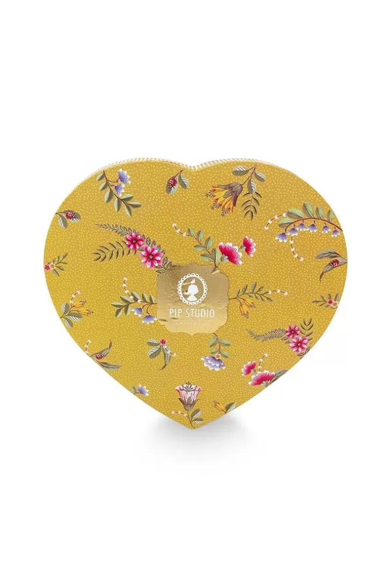 Pip Studio - Duo d'assiettes cœur de la collection Majorelle en jaune soleil