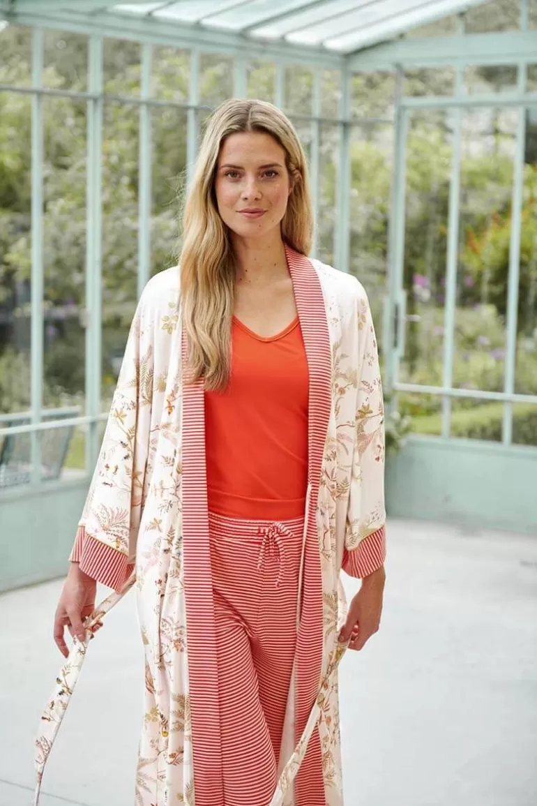 Pantalon Long Little Sumo à Rayures Corail Rouge | Promotion Éclair Exclusivité Pip Studio