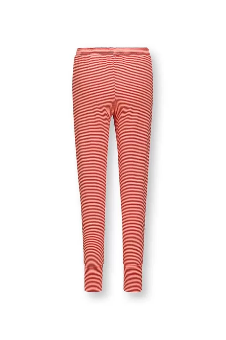 Pantalon Long Little Sumo à Rayures Corail Rouge | Promotion Éclair Exclusivité Pip Studio