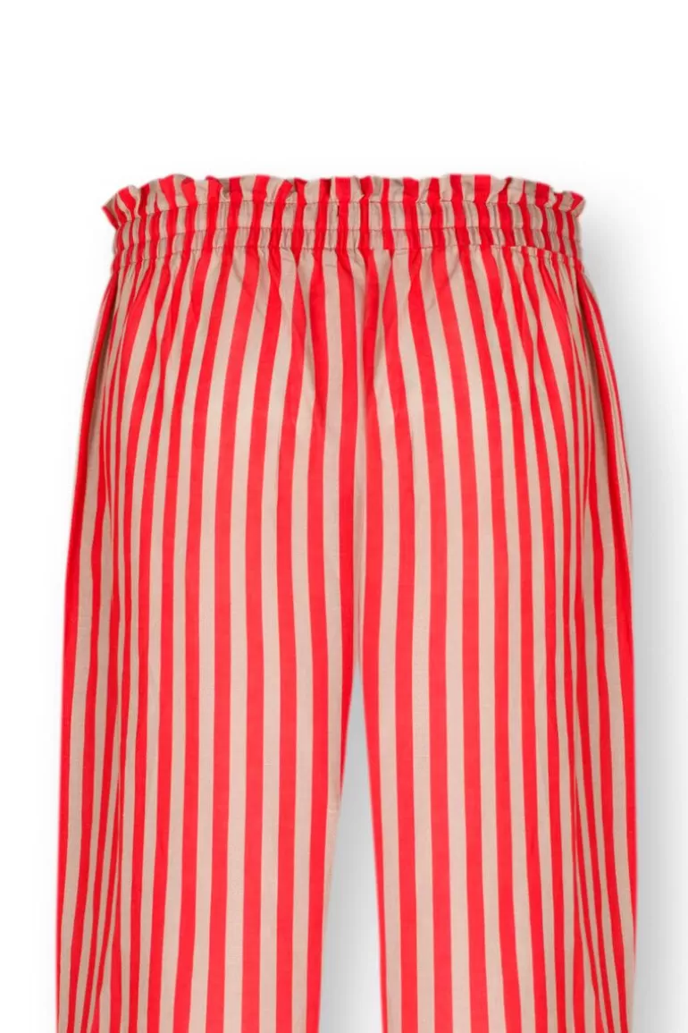 Pip Studio Pantalon Long à Motifs Rayures Sumo Rouge - Prix Doux en Ligne