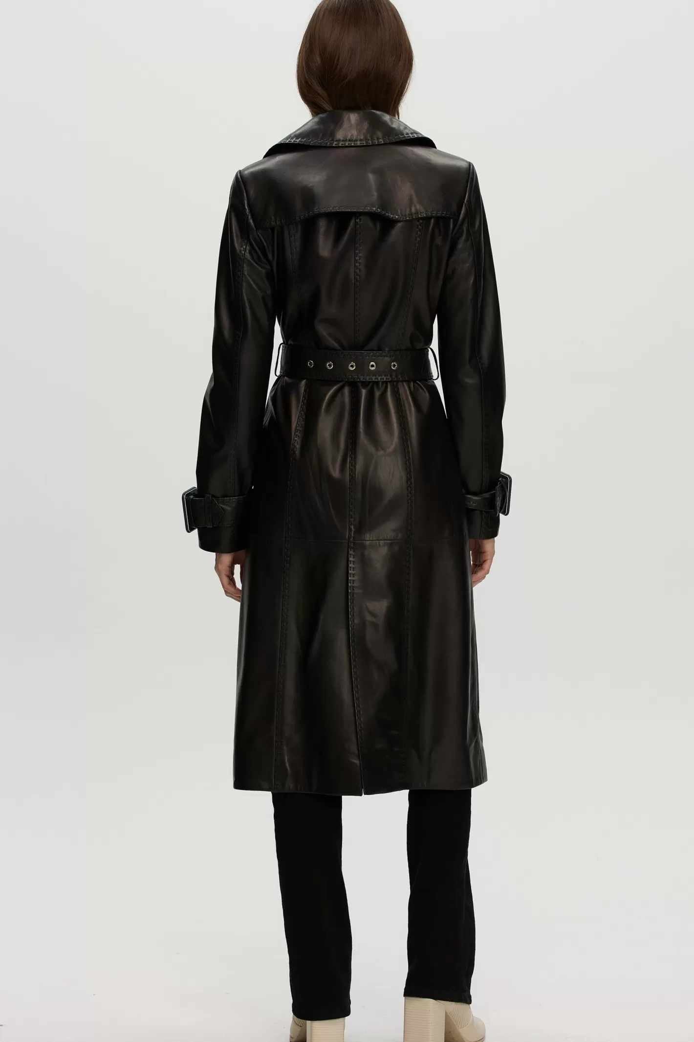 Trenchcoat Montréal en cuir véritable ceinturé - Pièce maîtresse intemporelle GORSKI pour femme (Inspiration urbaine)