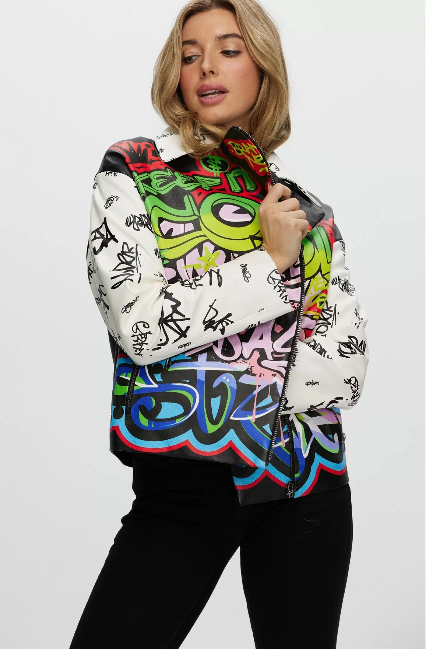 Blouson moto GORSKI en cuir véritable - Style urbain Montréal pour femme