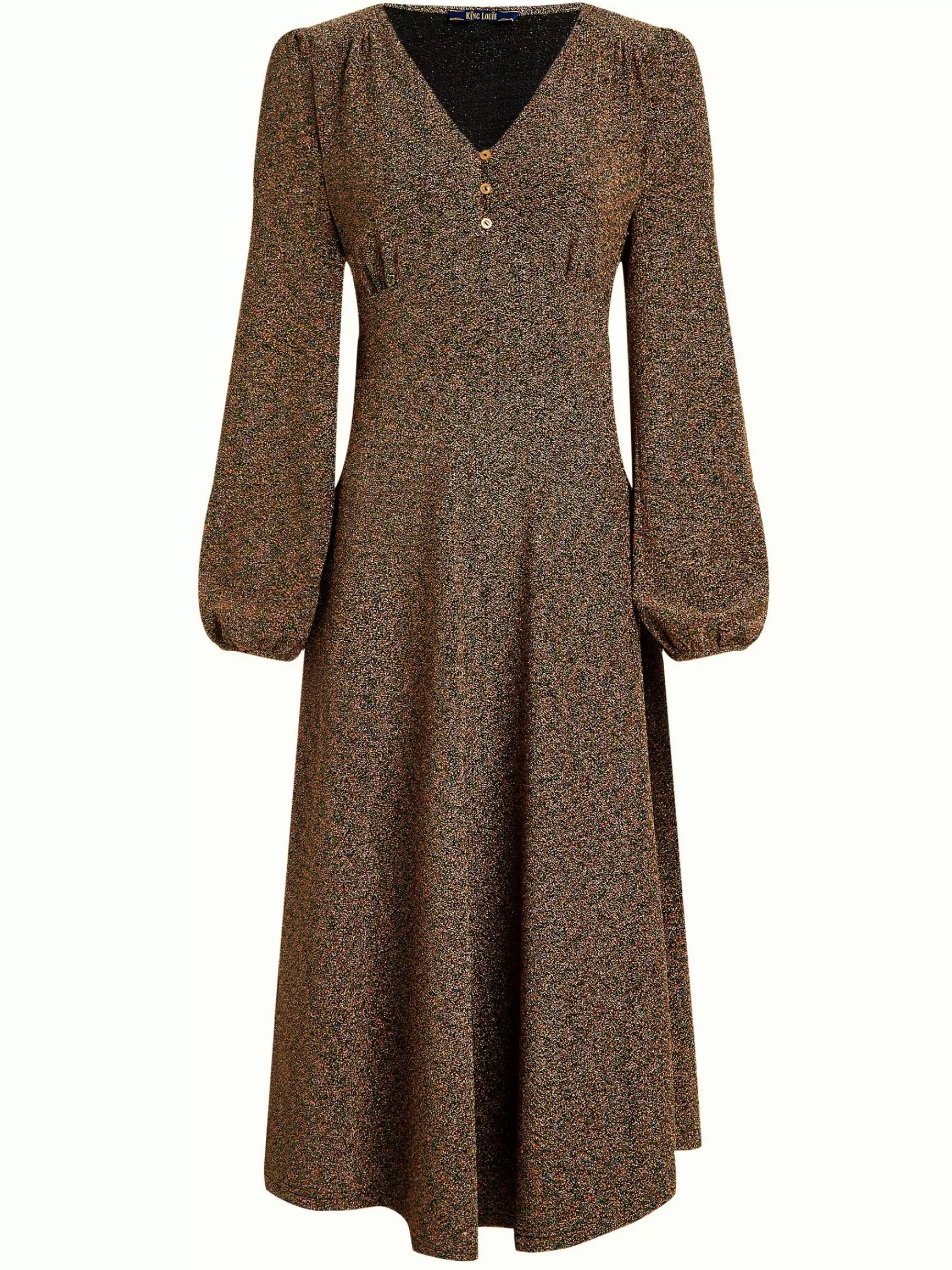 Robe Élégante Lelia par DAMES - Motif Carrousel en Tissu Lurex Étincelant