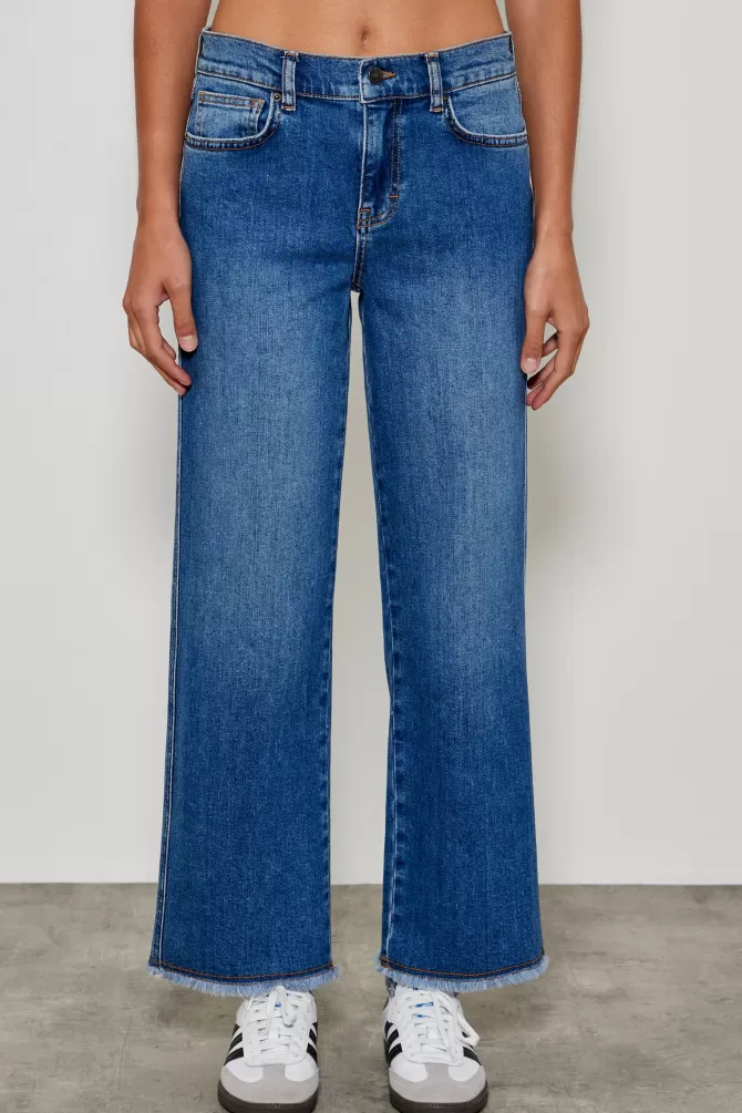Five Jeans - Pantalon LENA Taille Haute Coupe Évasée Bleu Délavé