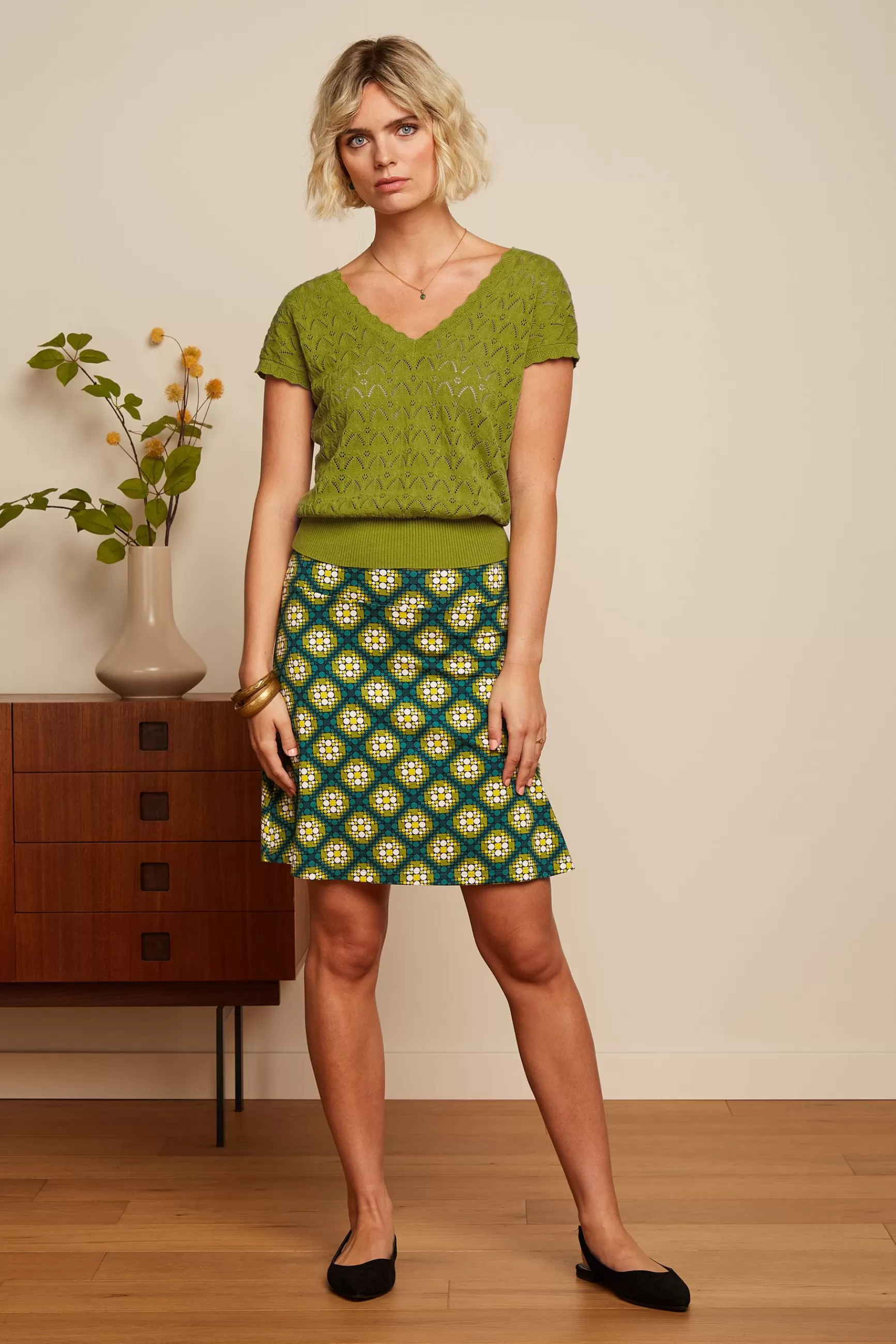 Haut Décolleté en V Lila avec Motif Ajouré – Modèle Rocky par King Louie pour Femme