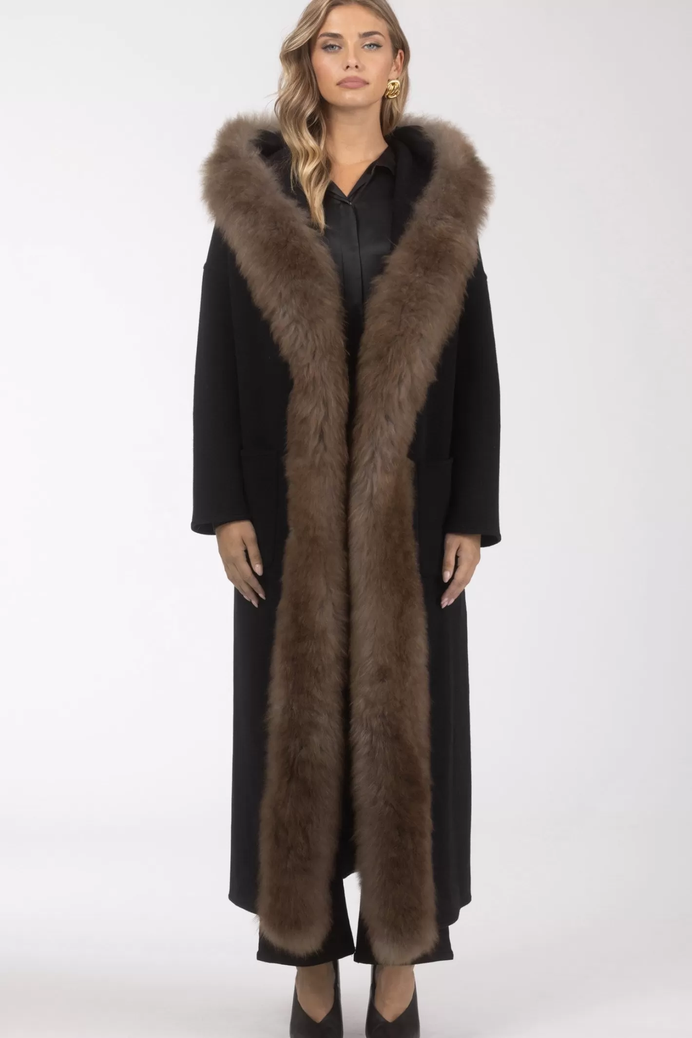 Parka d'hiver femme GORSKI Montréal - Cachemire Loro Piana avec garniture en poils de chèvre sélectionnés