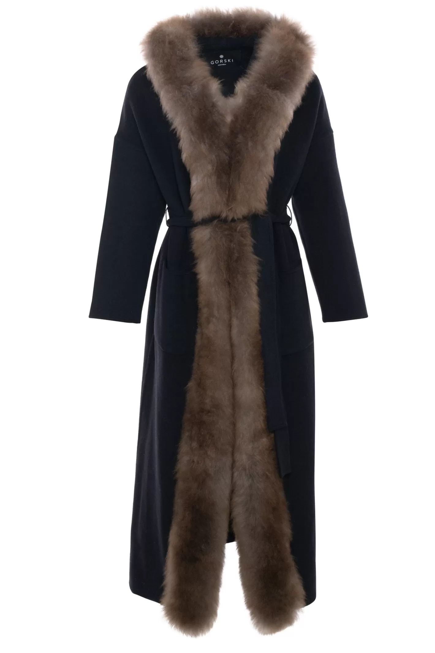 Parka d'hiver femme GORSKI Montréal - Cachemire Loro Piana avec garniture en poils de chèvre sélectionnés