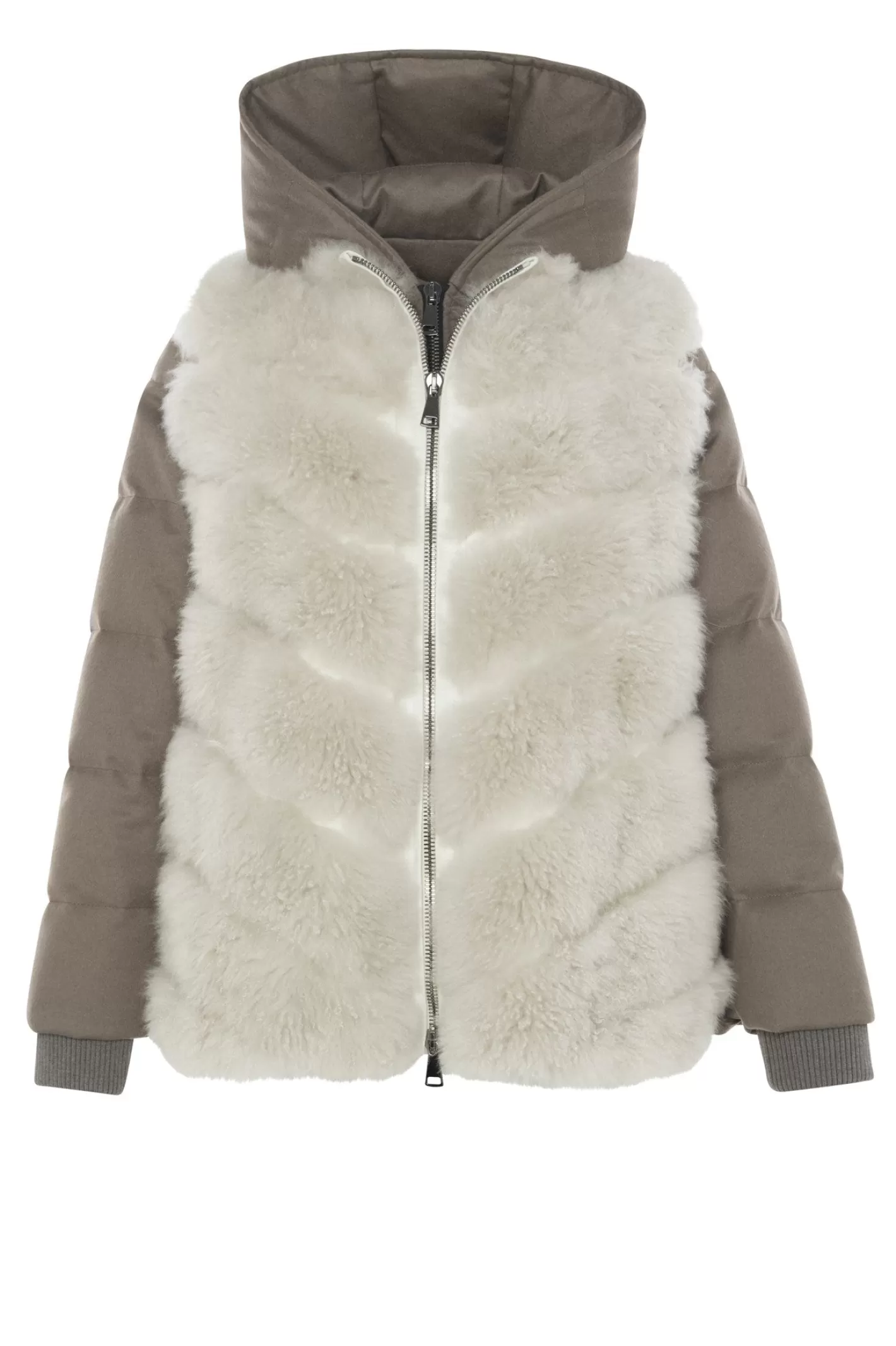 Doudoune matelassée en duvet et cachemire Loro Piana - Montréal par GORSKI  
Veste amovible en cachemire de chèvre premium incluse (Ensemble 2 pièces)  
Style urbain raffiné pour femme, alliant confort et élégance hivernale