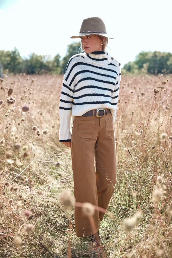 Pantalon Jean Five - Modèle Lucia-100 Détail ajusté - Taille confortable - Denim stretch premium 

（：，，，，）