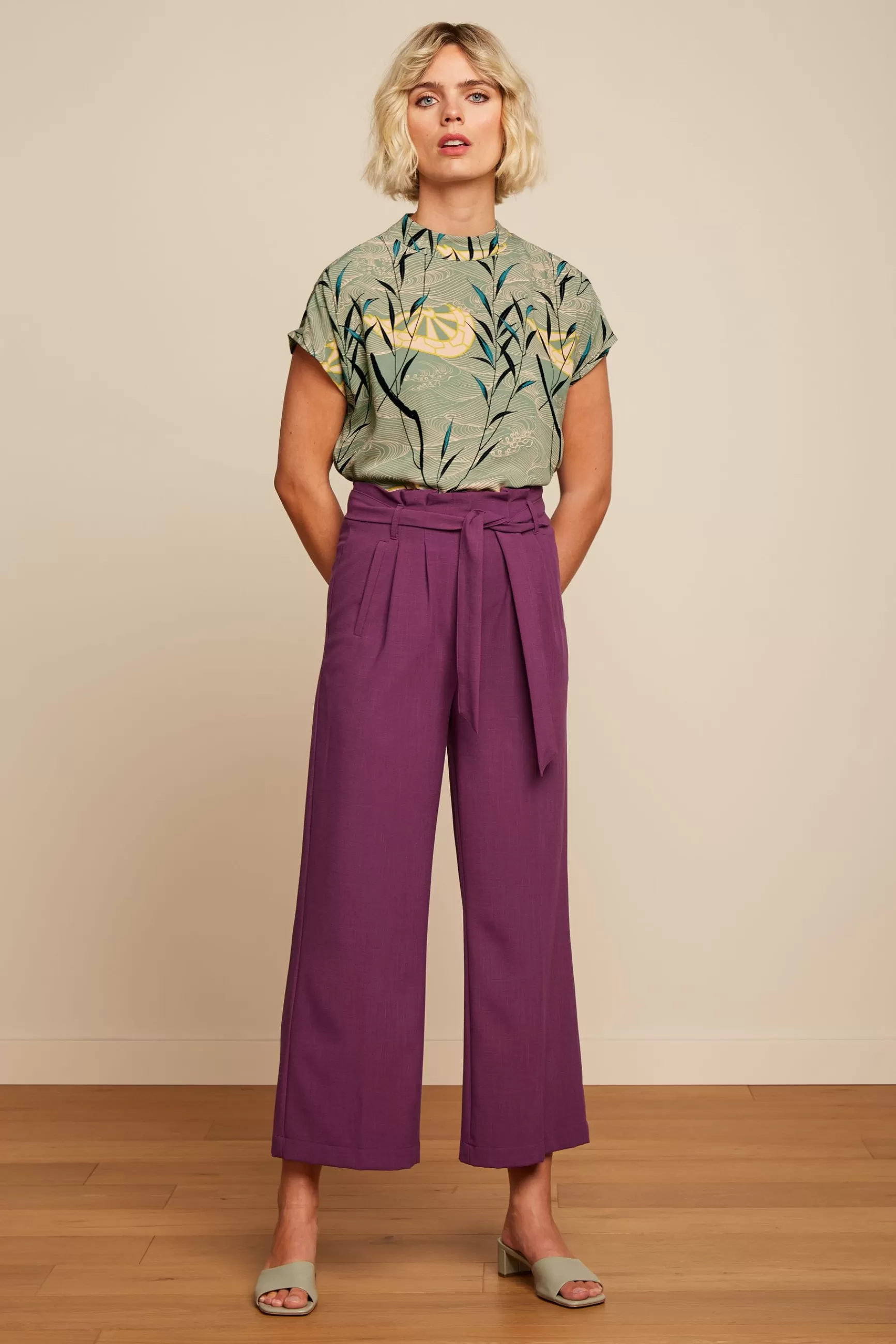 Haut Femme Luciana King Louie - T-Shirt à Col Rond Élégant - Teinte Poudrée Rosé Naturel