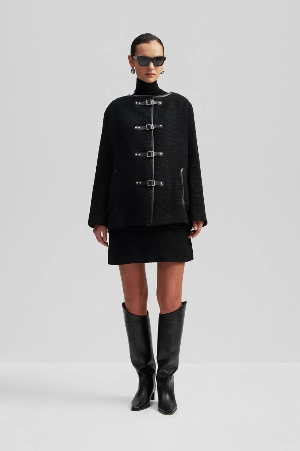 Veste en cuir Malina Malia - Noir classique en Promo exclusive (Dernières pièces disponibles!)