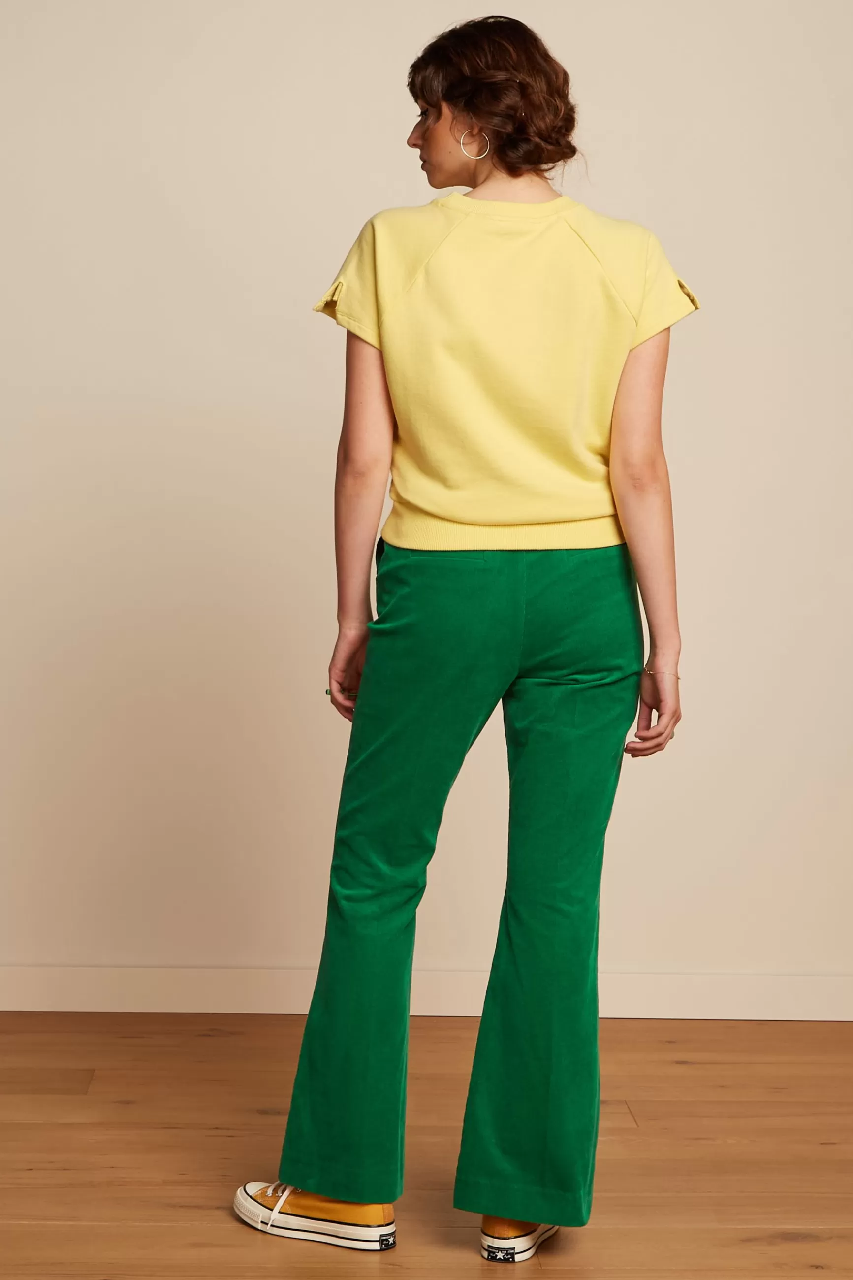 DAMES - Pantalon évasé Marcie en maille babyrib - Coupe rétro confortable King Louie