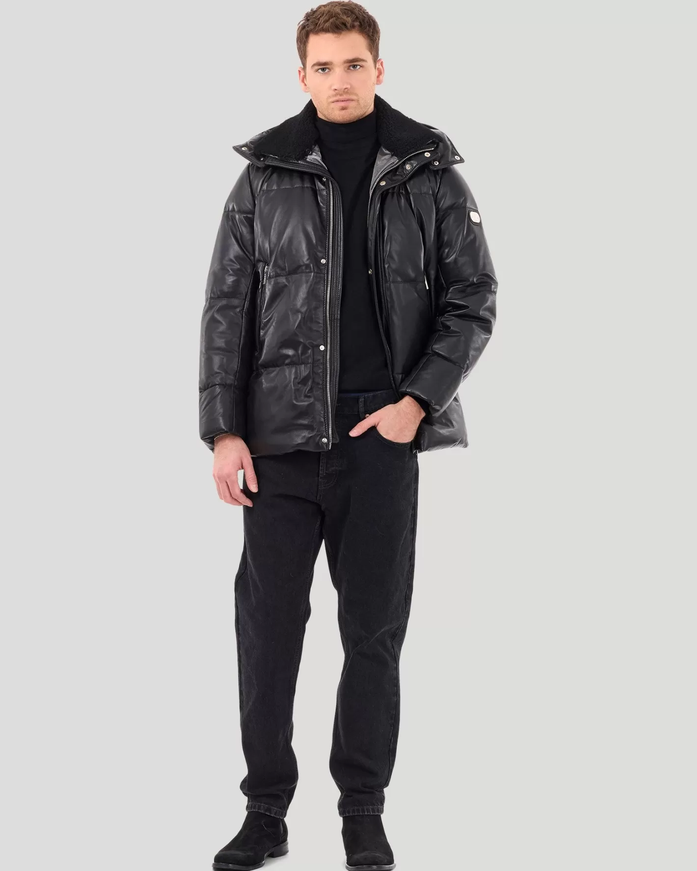 Parka Hiver Montréal pour Homme GORSKI - Veste d'extérieur avec Col Amovible en Agneau Shearling d'Exception