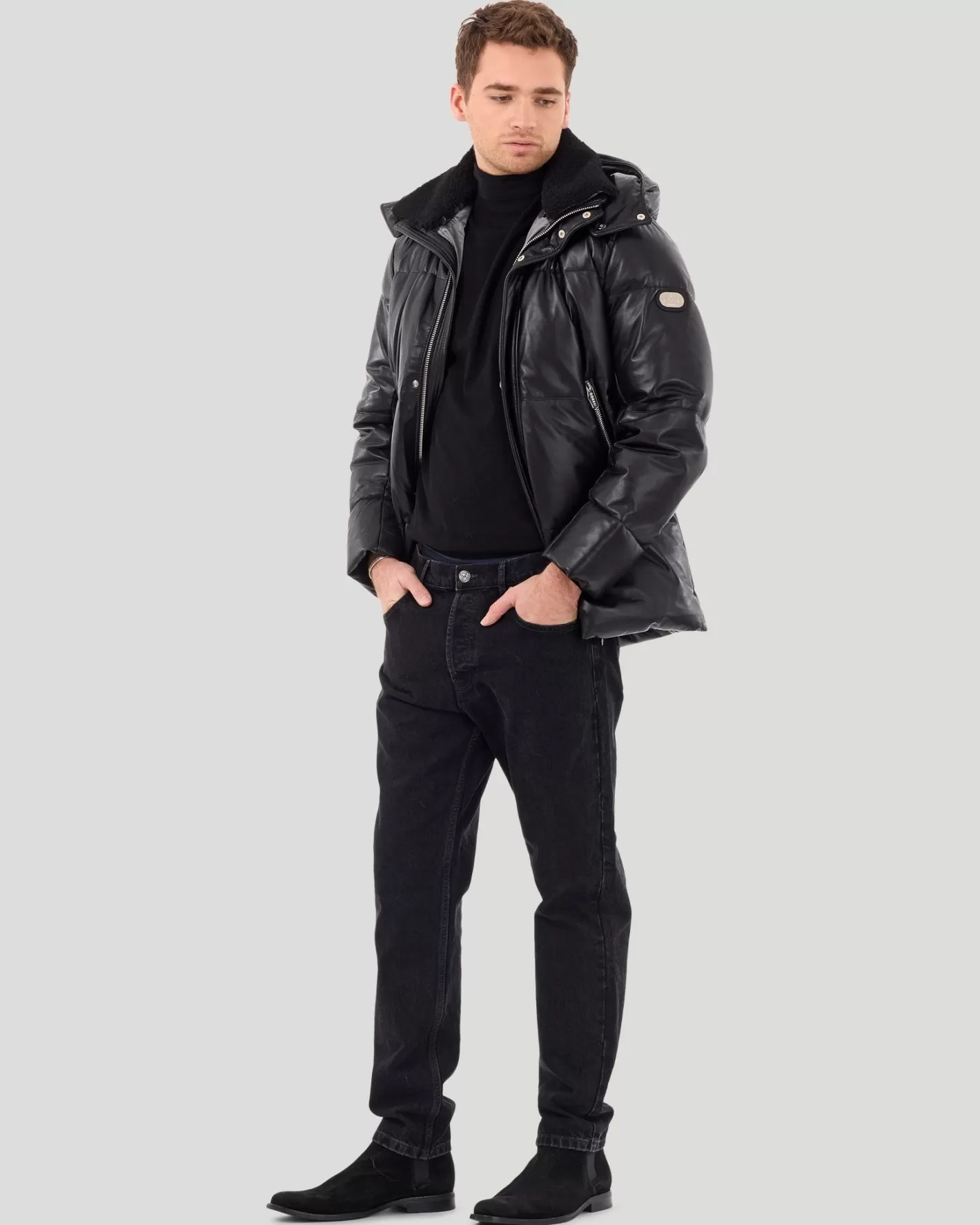 Parka Hiver Montréal pour Homme GORSKI - Veste d'extérieur avec Col Amovible en Agneau Shearling d'Exception