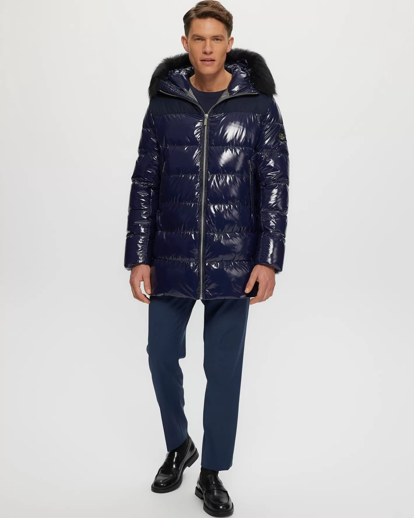 Veste d'hiver confortable GORSKI Montréal pour homme - Doudoune isolée style urbain avec capuche amovible en agneau shearling toscan