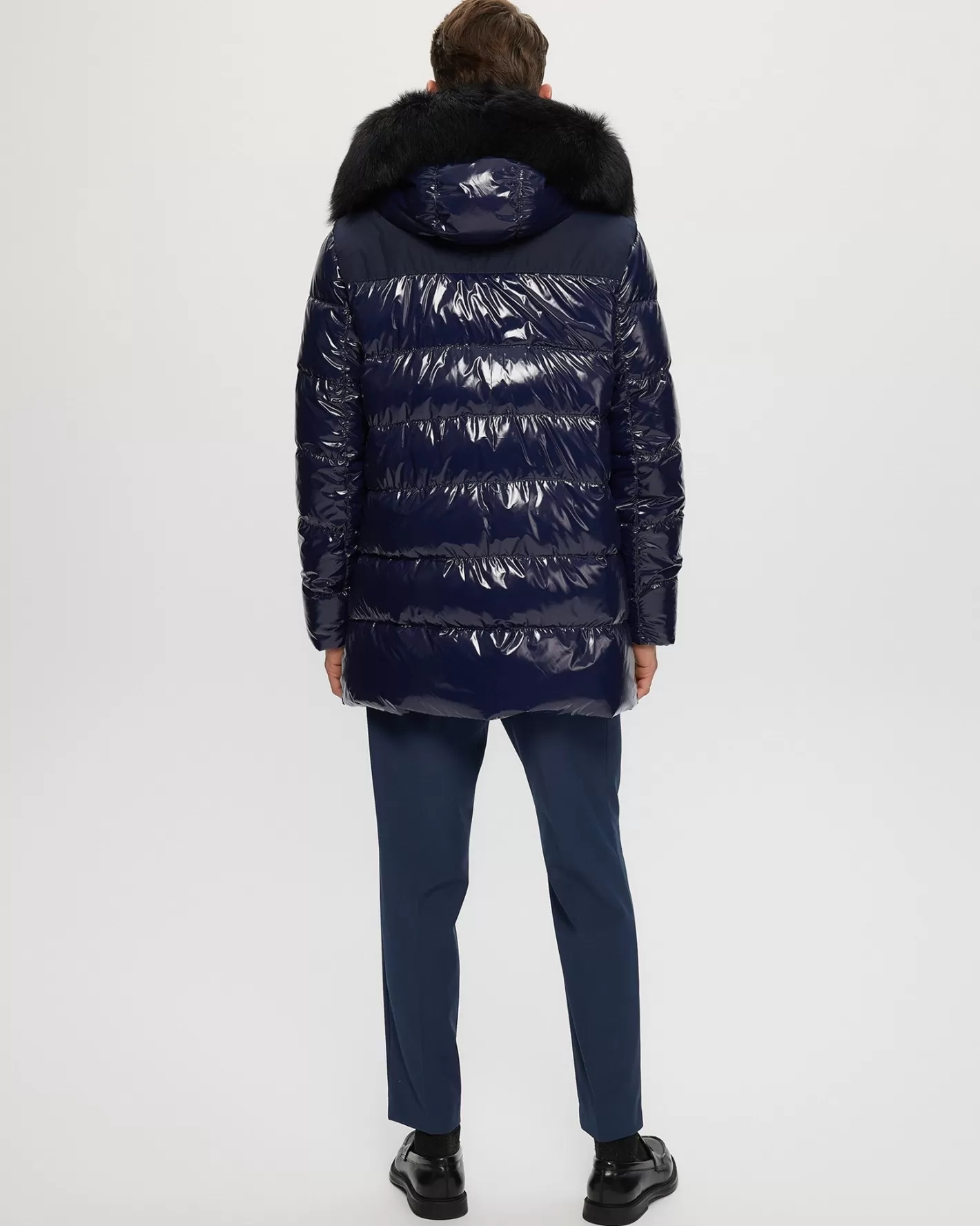 Veste d'hiver confortable GORSKI Montréal pour homme - Doudoune isolée style urbain avec capuche amovible en agneau shearling toscan