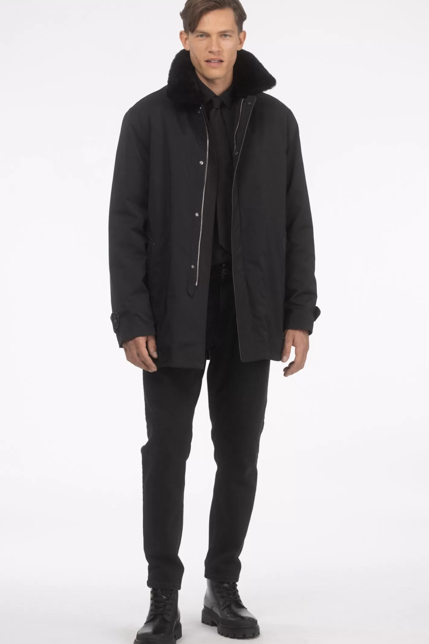 Manteau GORSKI Montréal pour Homme - Doublure et Col en Agneau Shearling Premium Détachables