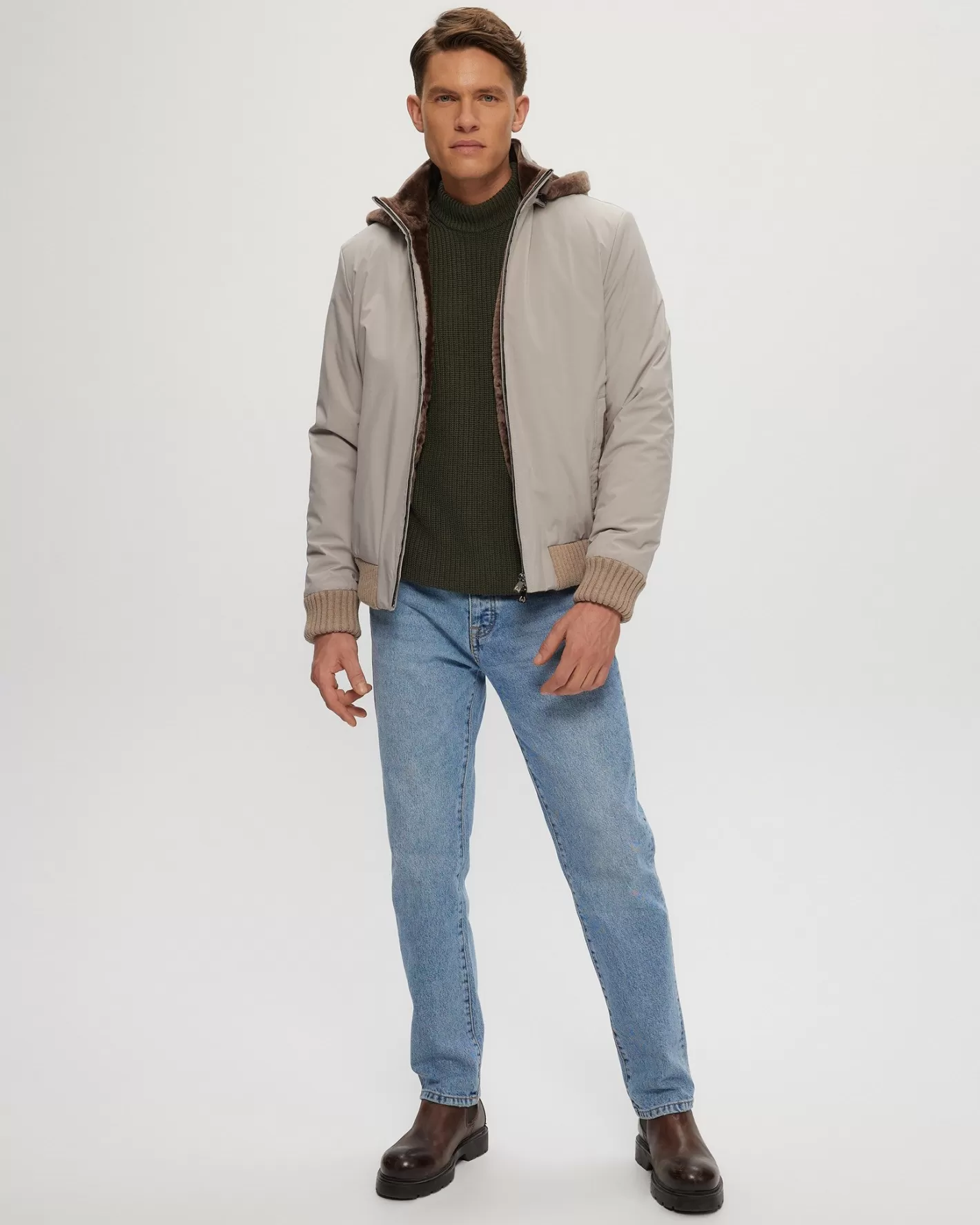 Veste Homme Hiver Montréal – Confortable Veste en Tissu Technique avec Doublure en Agneau et Capuche Amovible Réglable – Style Urbain Décontracté GORSKI