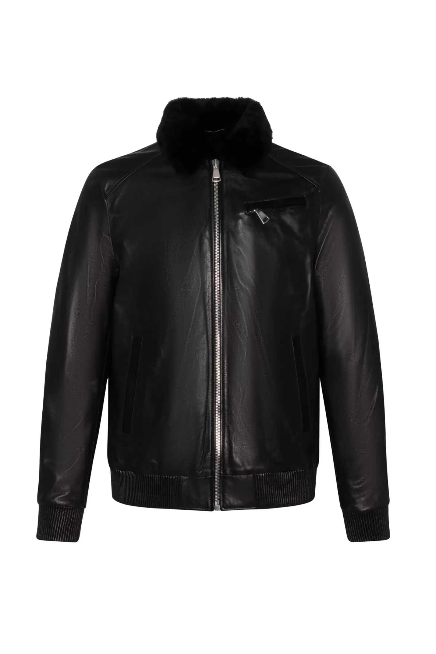 Veste en Cuir Montréal pour Homme GORSKI - Doudoune en Agneau Authentique avec Col Détails Rustiques (Style Hiver Chaud)