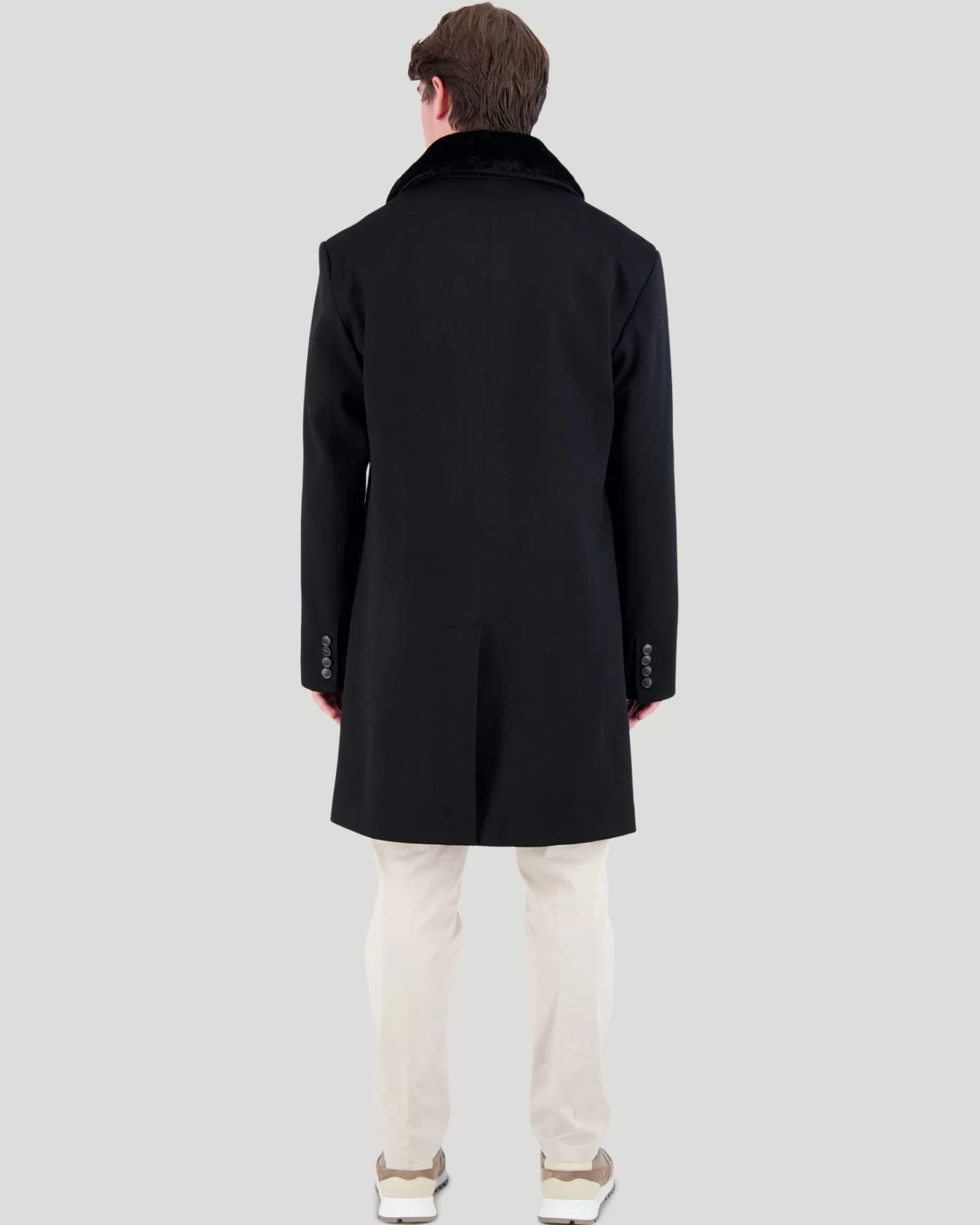 Veste habillée pour homme GORSKI Hiver 2024 - Laine et cachemire Loro Piana avec col en peau d'agneau shearling - Conçu à Montréal