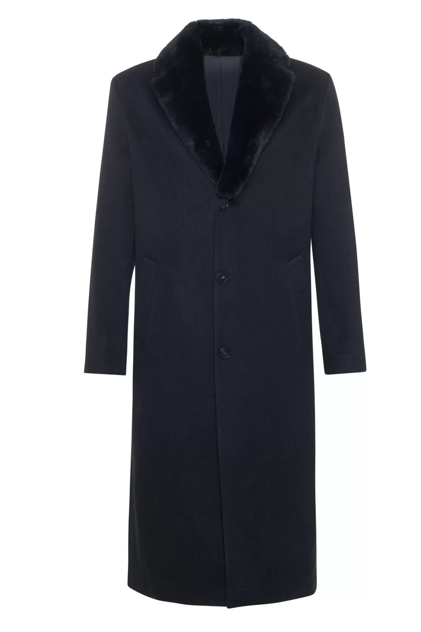 Manteau d'hiver luxueux pour homme GORSKI Montréal - Cachemire Loro Piana avec col en agneau shearling premium amovible