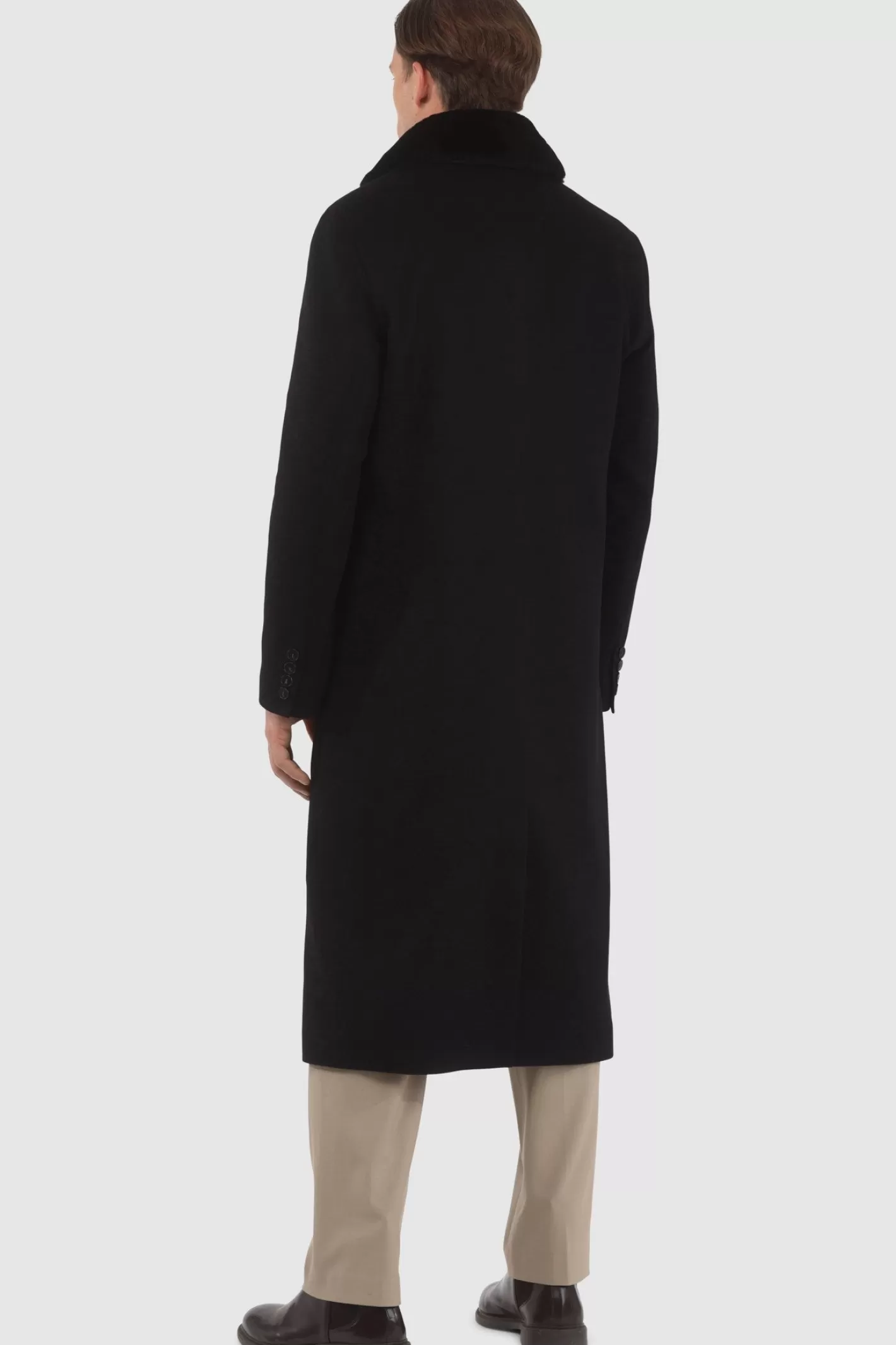 Manteau d'hiver luxueux pour homme GORSKI Montréal - Cachemire Loro Piana avec col en agneau shearling premium amovible