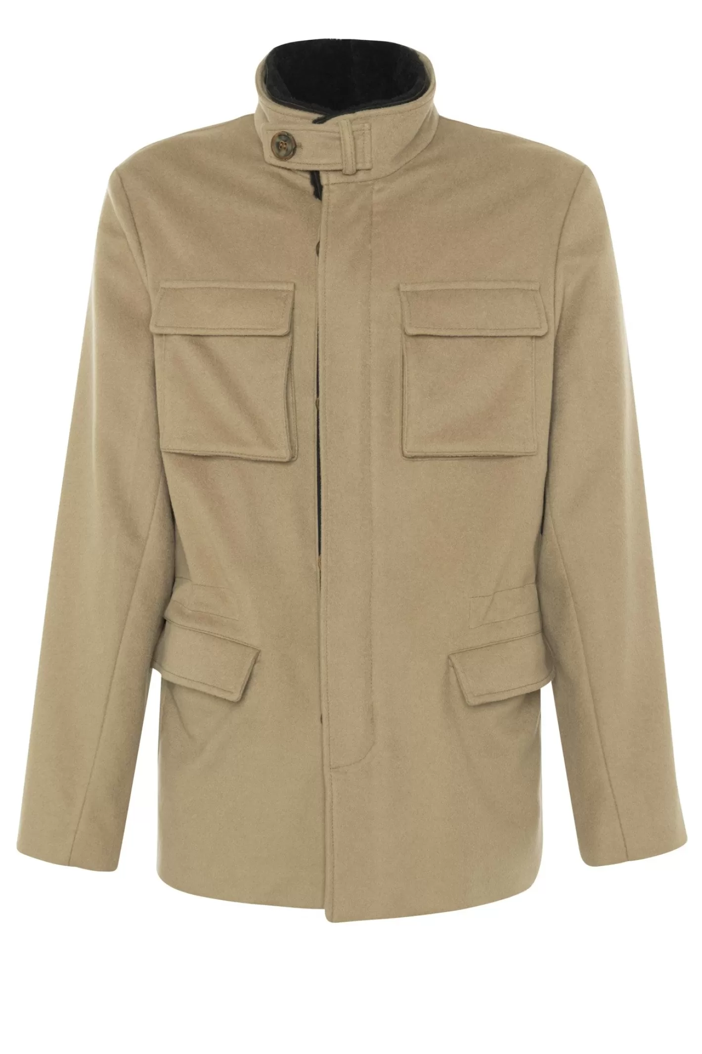 Veste pour homme en cachemire Loro Piana avec col en agneau shearling amovible - Montréal GORSKI