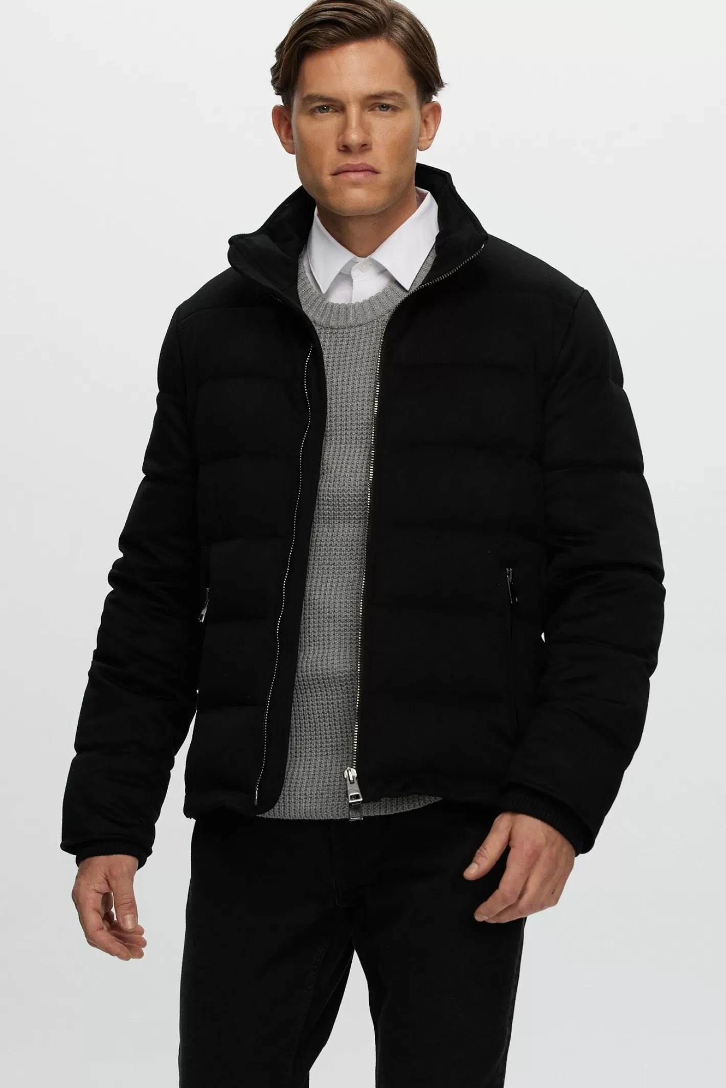 Veste d'hiver luxe GORSKI Montréal pour Homme - Doudoune matelassée en cachemire Loro Piana avec garniture en duvet - Confort haut de gamme