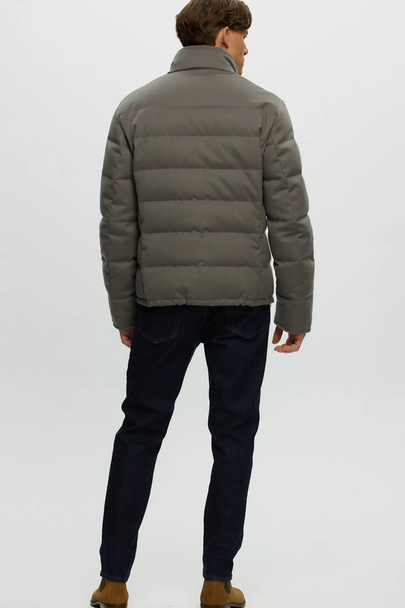 Veste d'hiver luxe GORSKI Montréal pour Homme - Doudoune matelassée en cachemire Loro Piana avec garniture en duvet - Confort haut de gamme