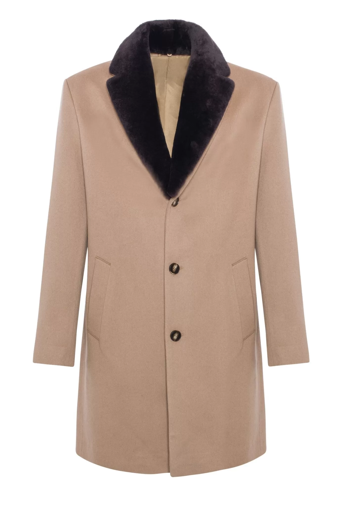 Manteau court pour homme en cachemire Loro Piana avec col détachable en agneau shearling sélectionné - GORSKI Montréal