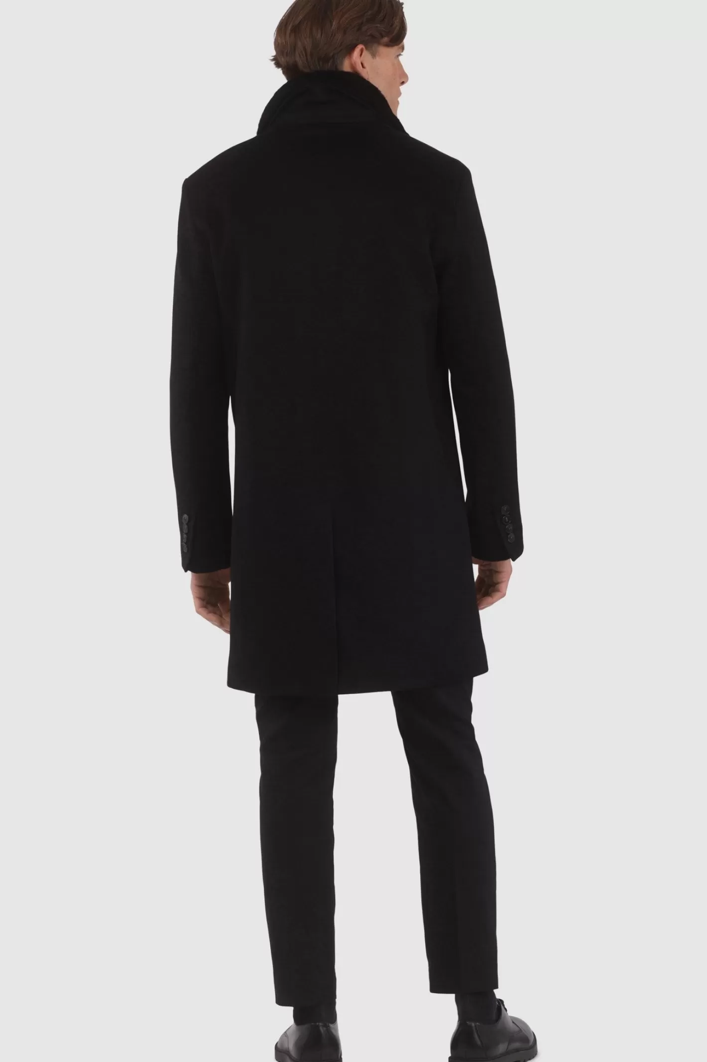 Manteau court pour homme en cachemire Loro Piana avec col détachable en agneau shearling sélectionné - GORSKI Montréal