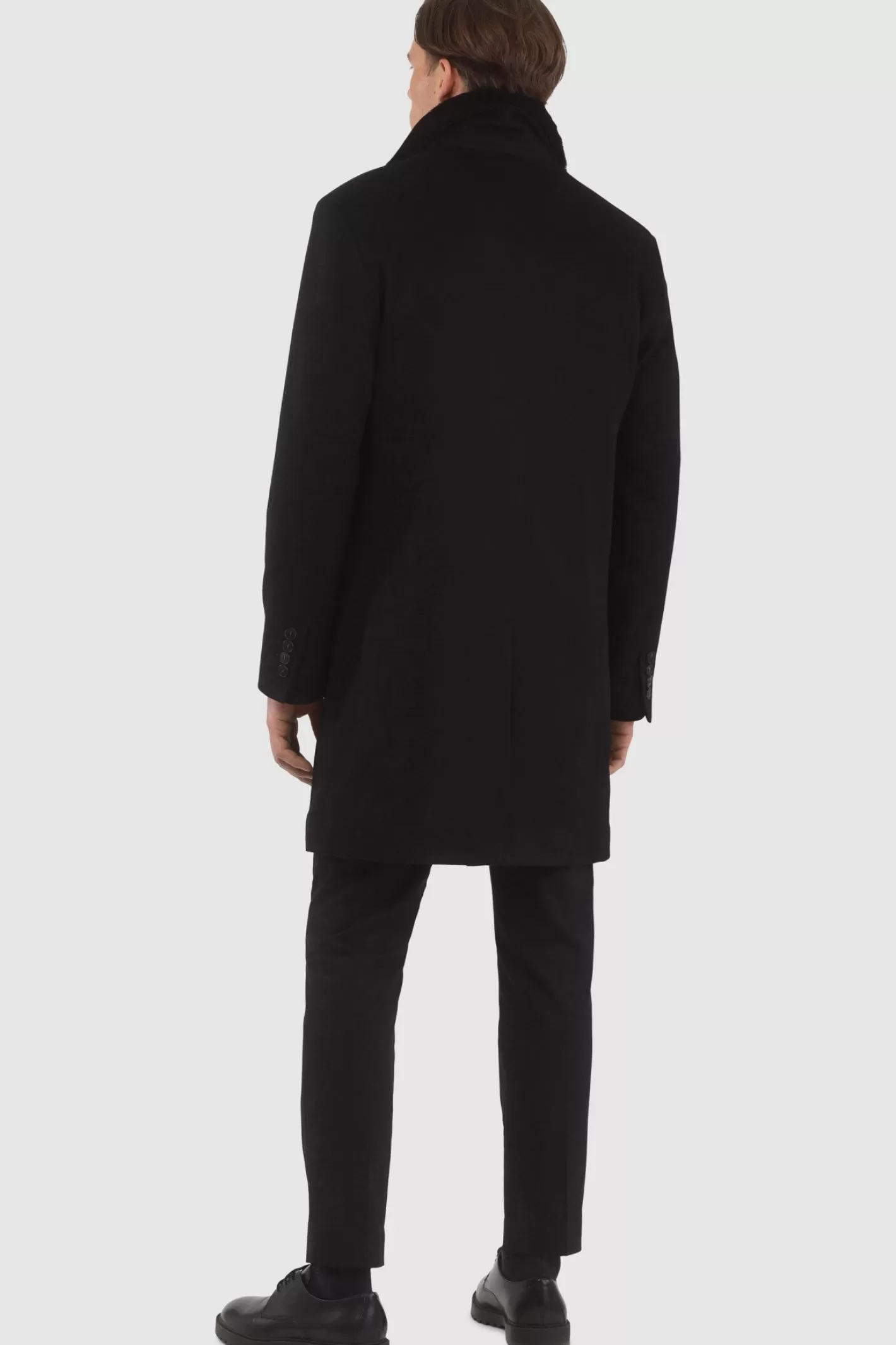 Manteau court pour homme en cachemire Loro Piana avec col détachable en agneau shearling sélectionné - GORSKI Montréal