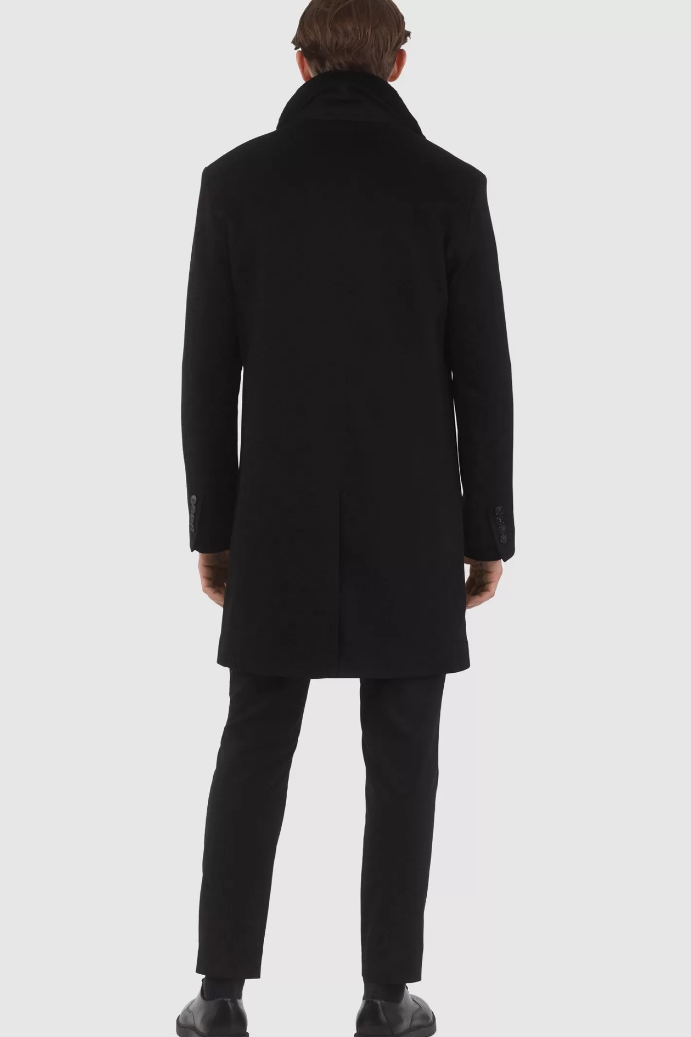 Manteau court pour homme en cachemire Loro Piana avec col détachable en agneau shearling sélectionné - GORSKI Montréal